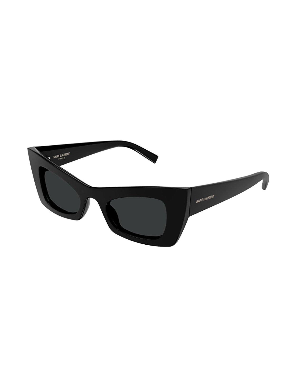 Saint Laurent Rectangle-frame Sunglasses In 001 Black Black Black