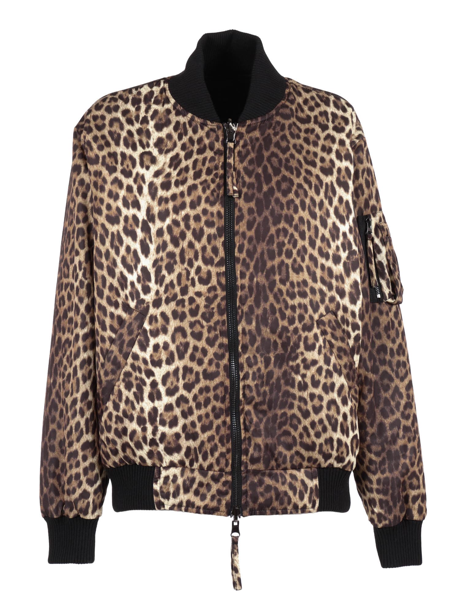 P.a.r.o.s.h . Reversible Leopard Print Bomber Jacket With Iconic Logo In Animal Print