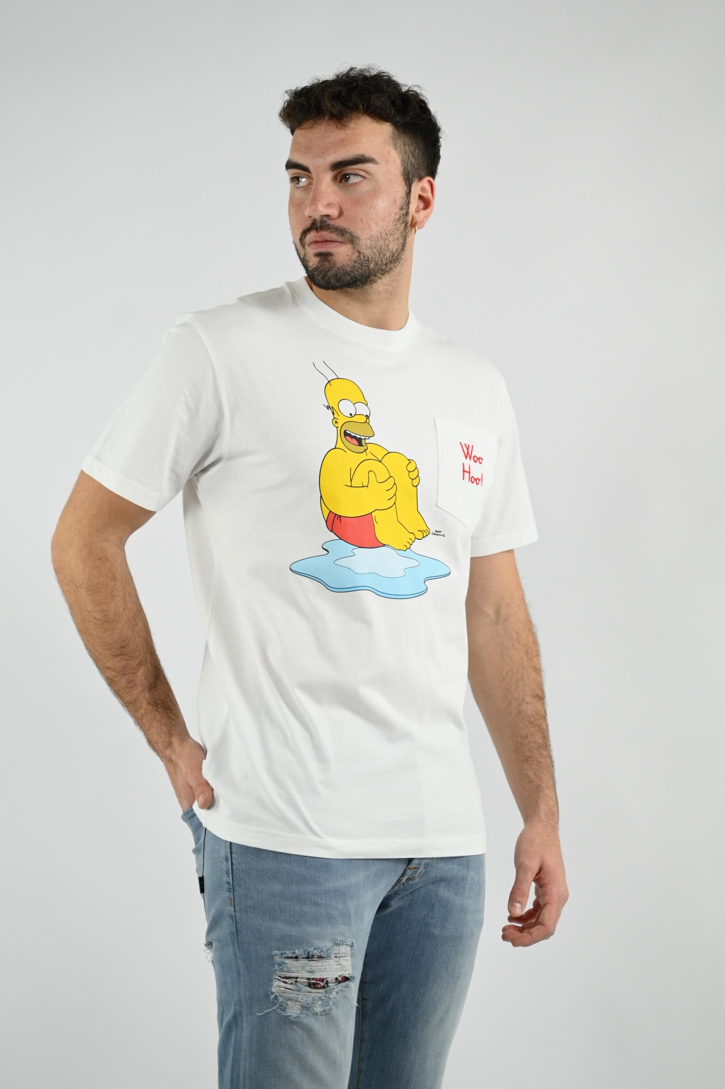 Shop Mc2 Saint Barth Cotton Mens Homer Print T-shirt The Simpsons Special Edition In N Emb