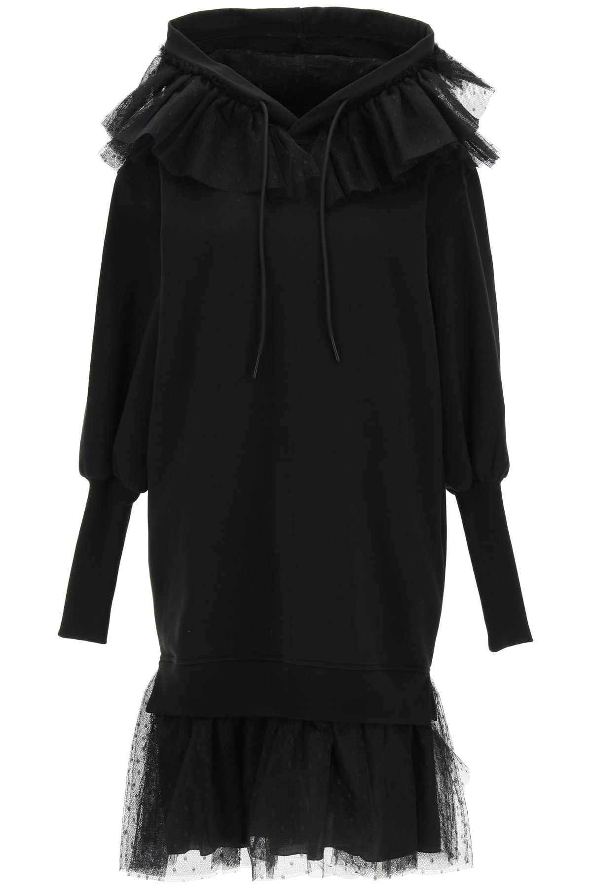 RED Valentino Fleece Dress With Tulle Point Desprit