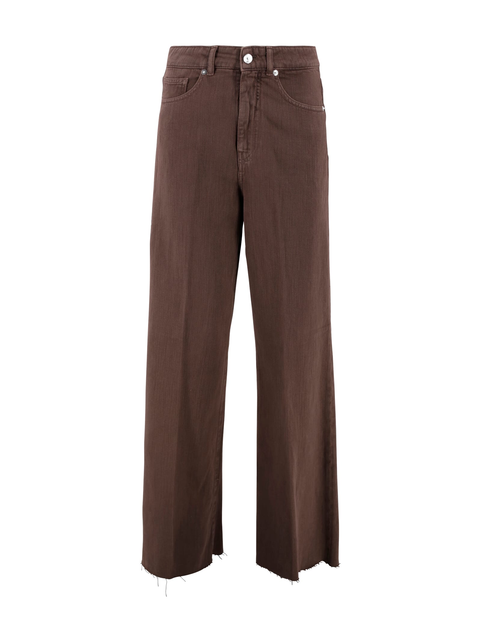 Nine In The Morning Mid-rise Trousers In Brown