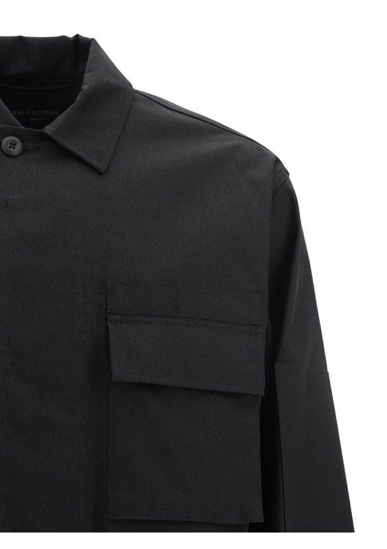 Shop Balenciaga Long-sleeved Cargo Jacket In Black