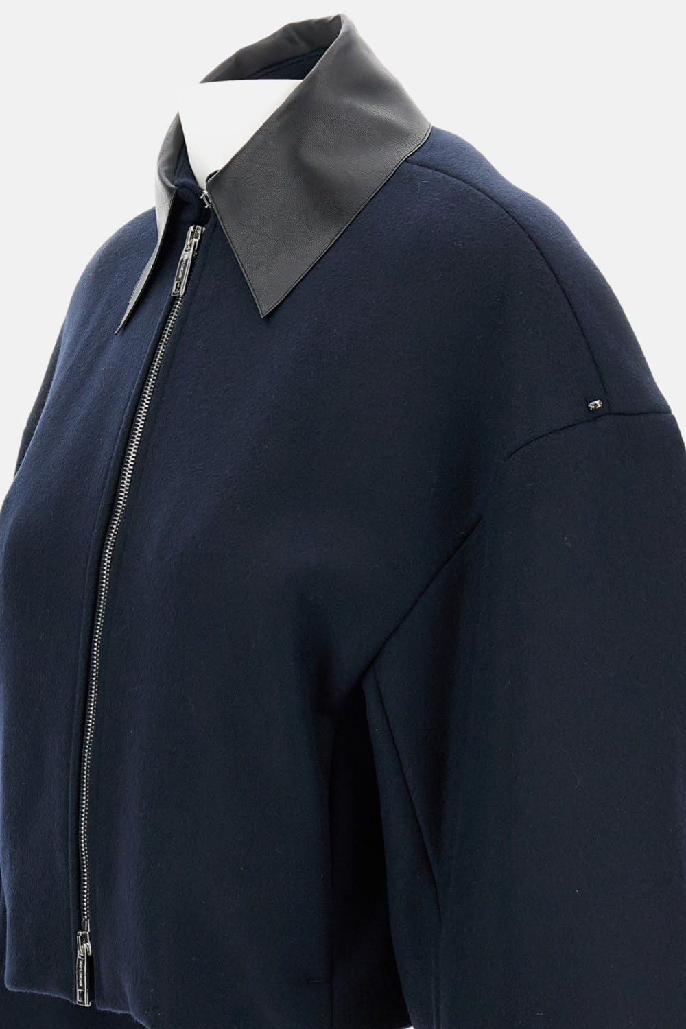 Sportmax Cropped Wool Jacket Vacuo In Blue