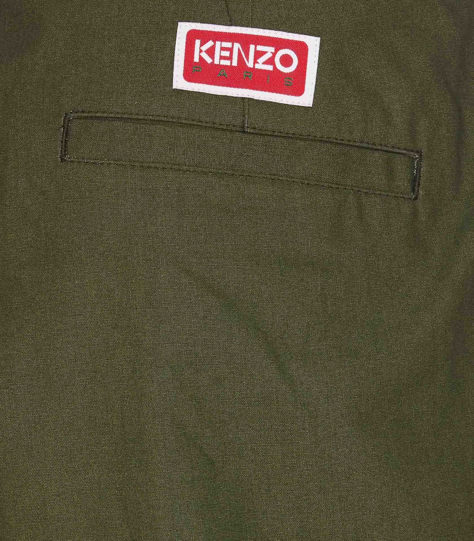 Shop Kenzo Oversized Pants Pants In Dark Khaki