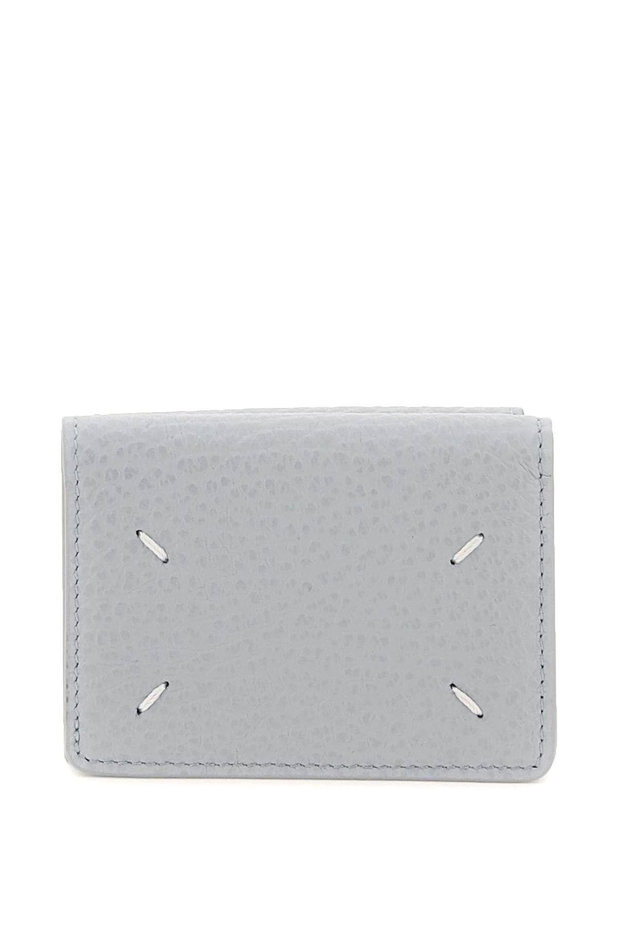 Maison Margiela Leather Tri-fold Wallet In Light Blue