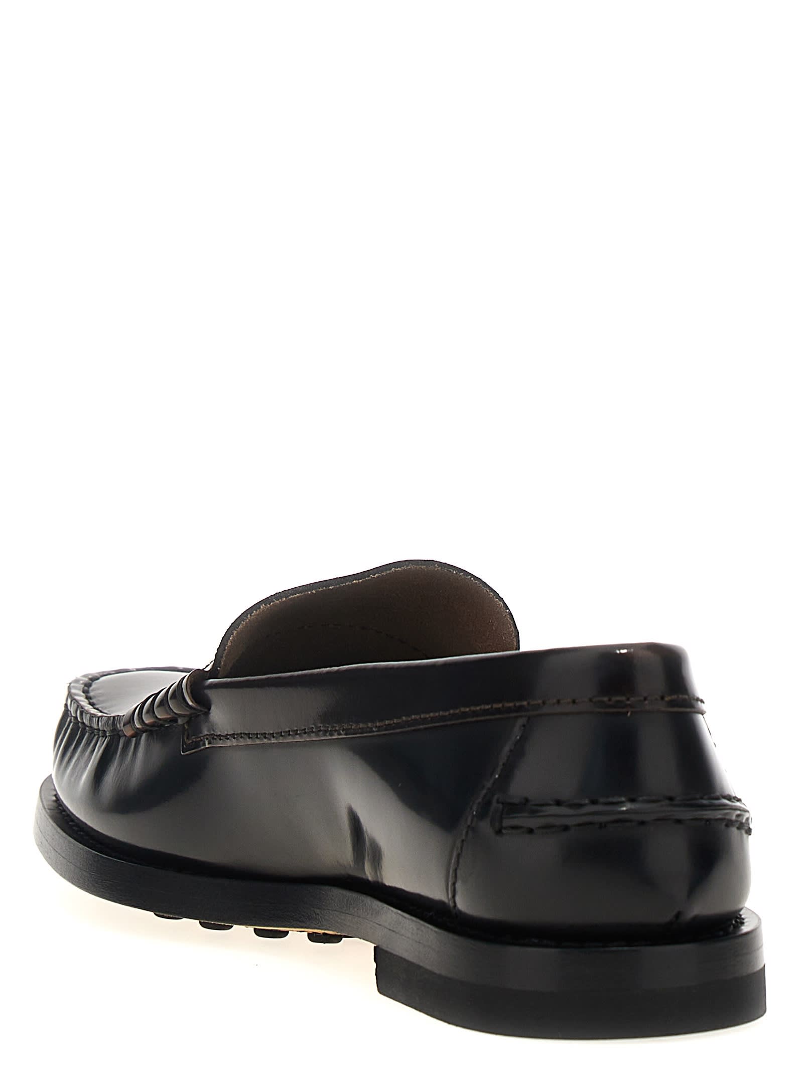 Shop Tod's Leather Loafers In Black