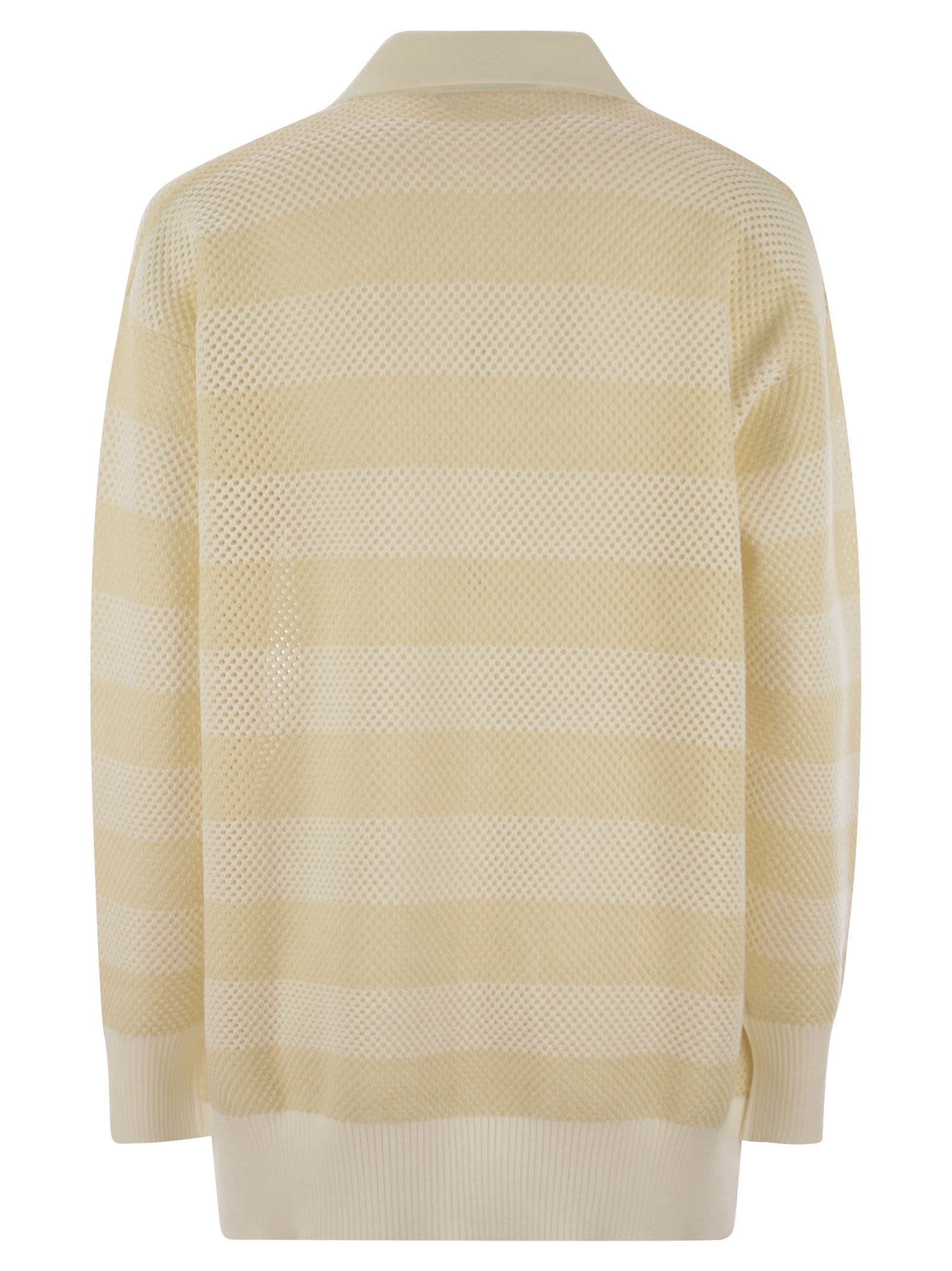 Fabiana Filippi Over Shirt In Wool And Cotton In Cream