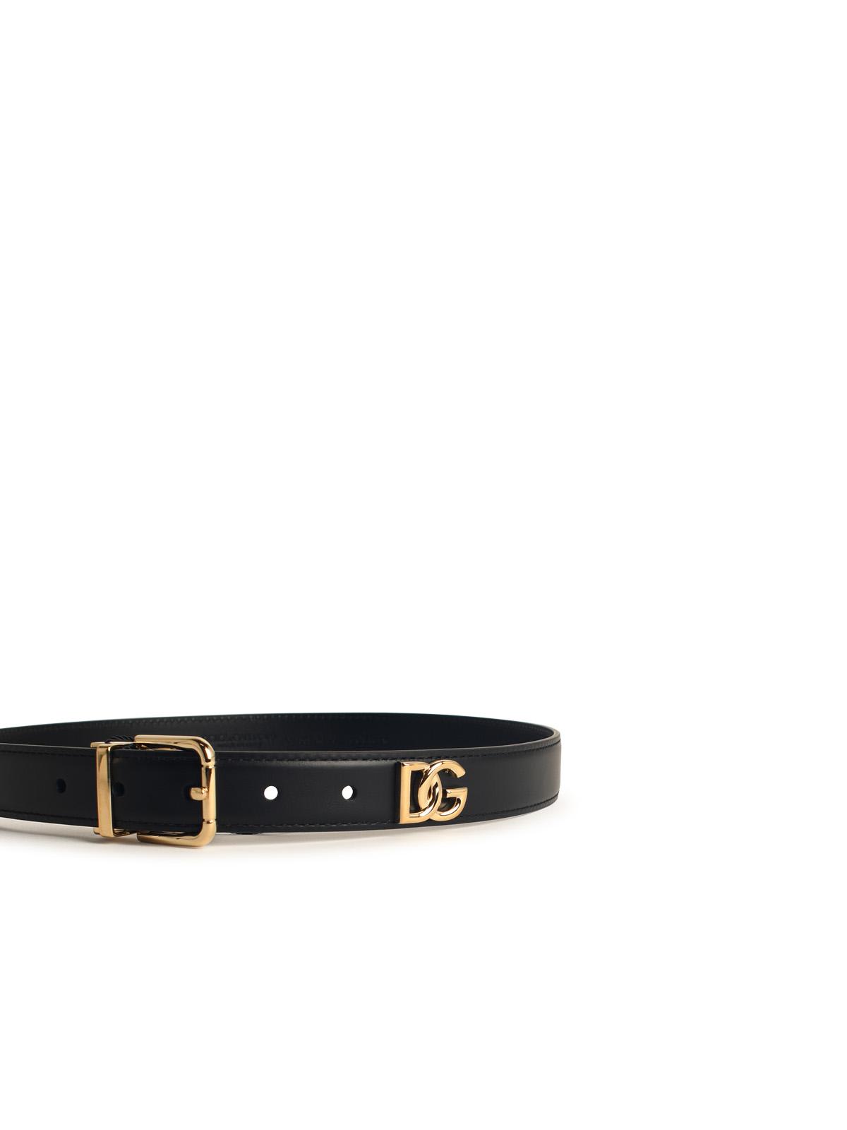 Shop Dolce & Gabbana Black Leather Belt