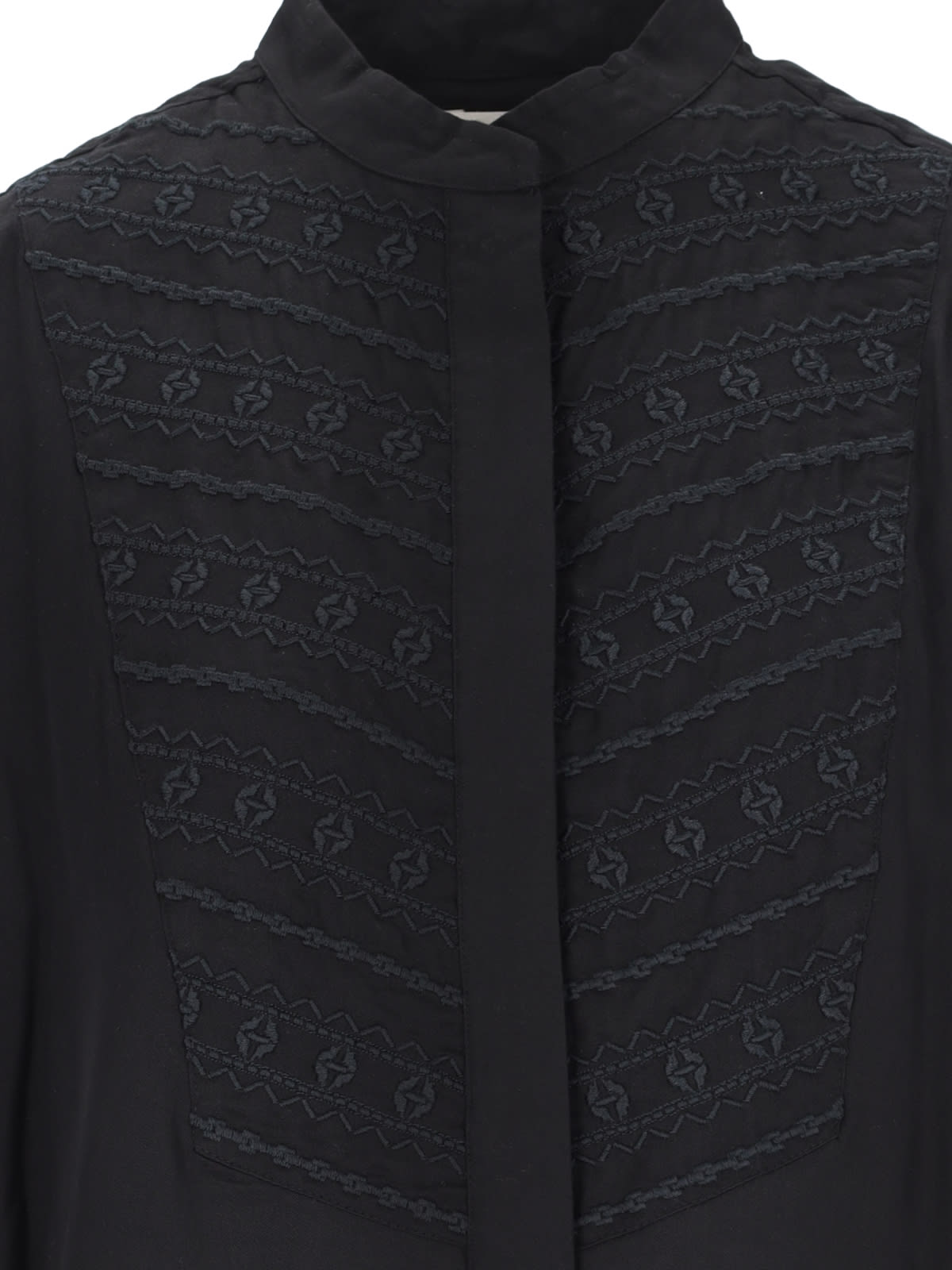 Shop Isabel Marant Étoile Britten Embroidered Shirt In Black