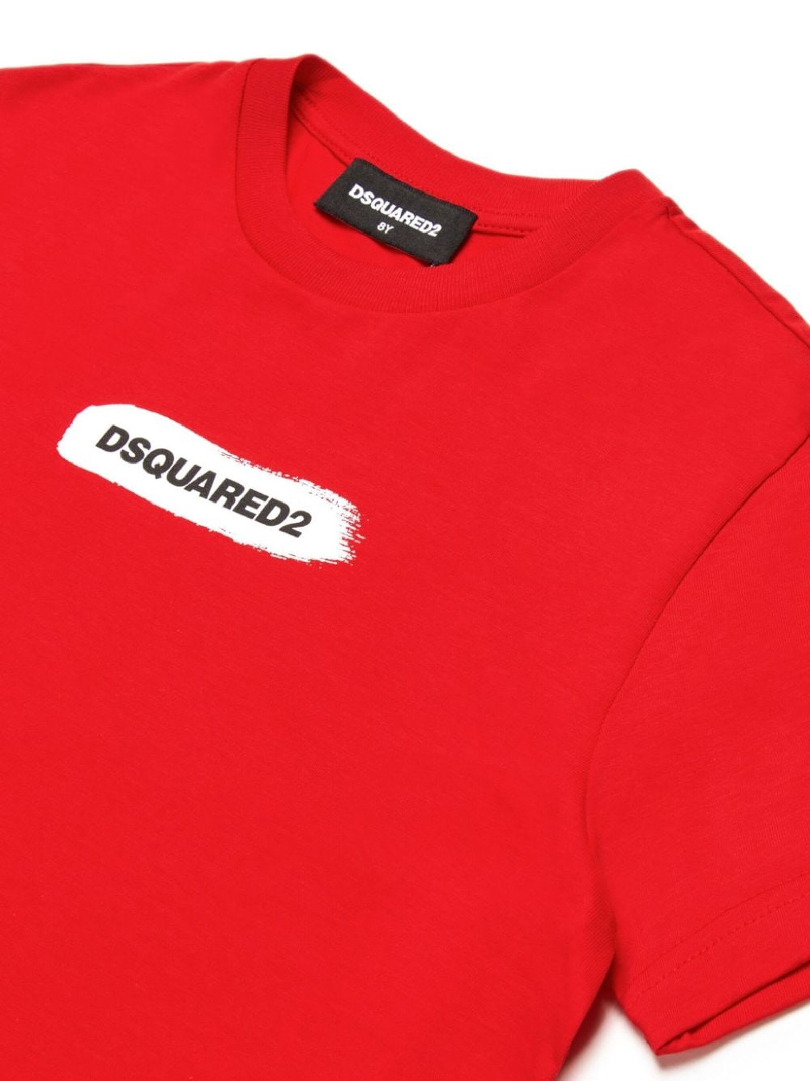 Shop Dsquared2 Red Cotton T-shirt In Rosso