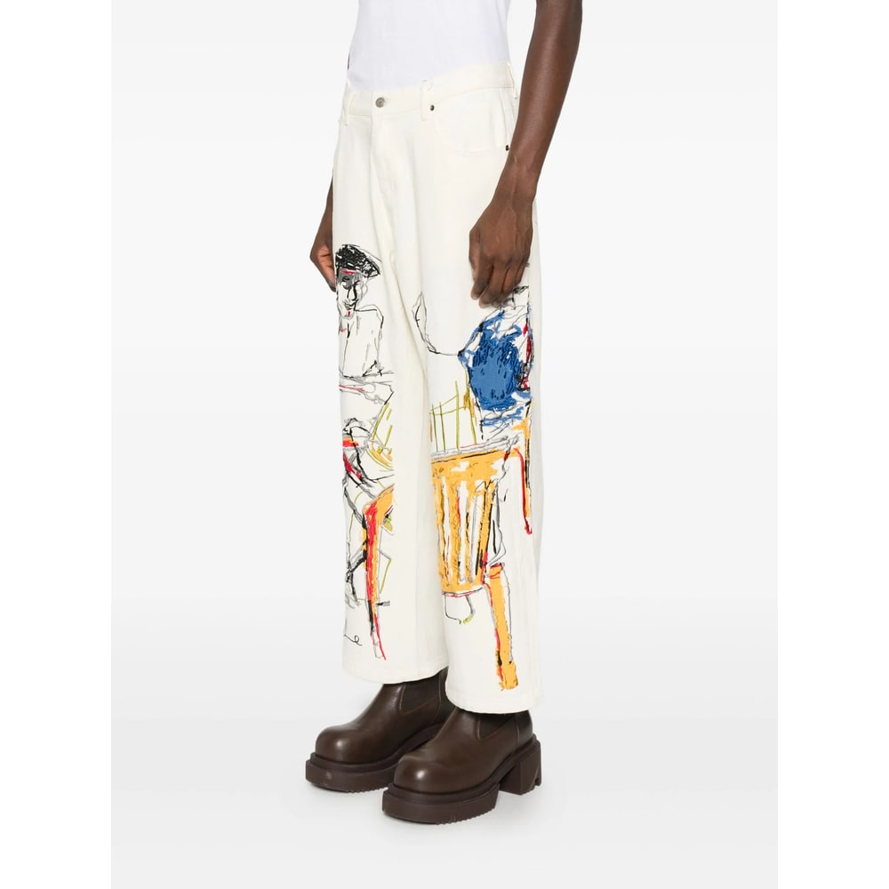 Kidsuper Graphic-print Jeans In Neutral