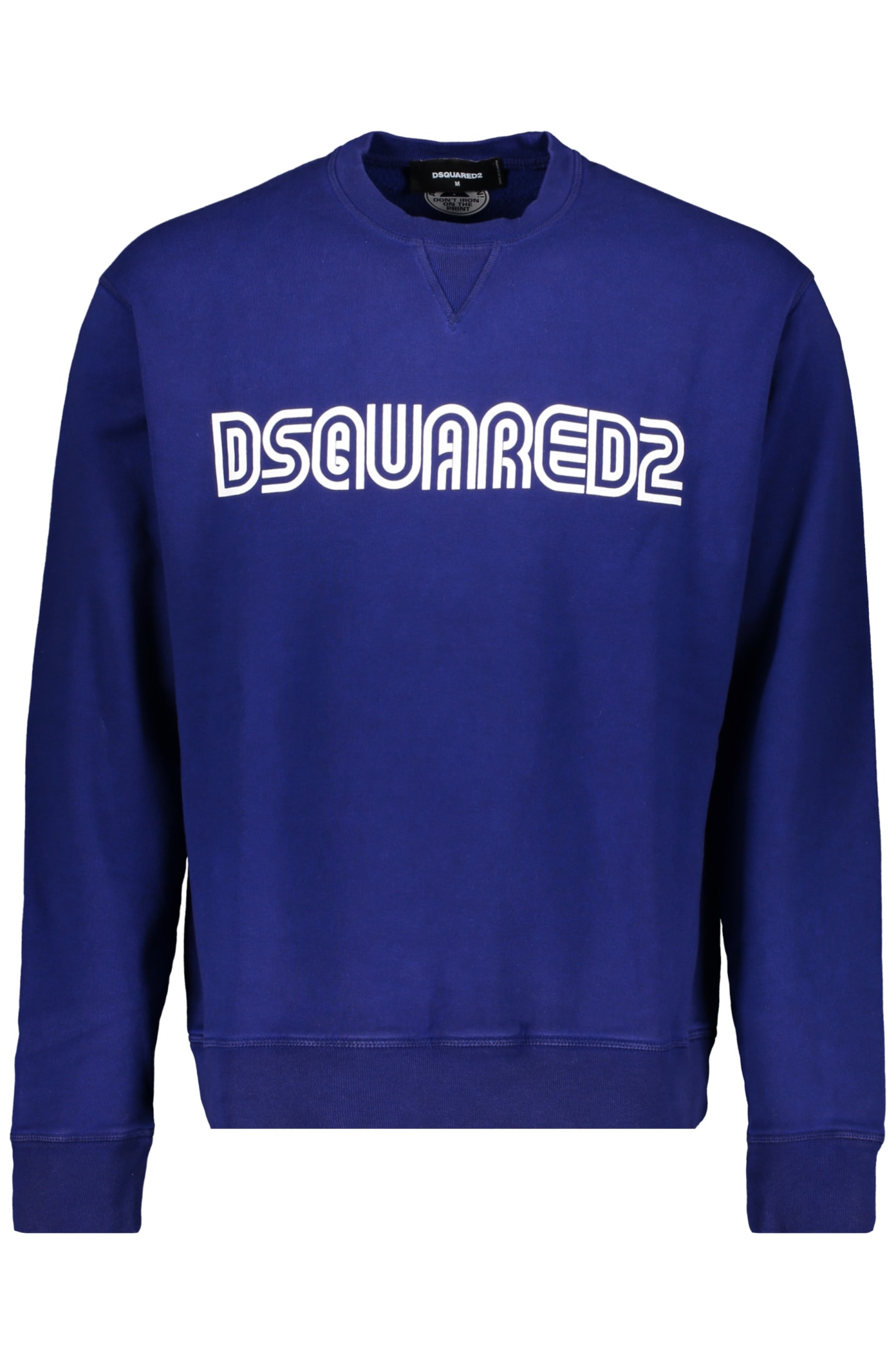 Shop Dsquared2 Logo Detail Cotton Sweatshirt In Blue