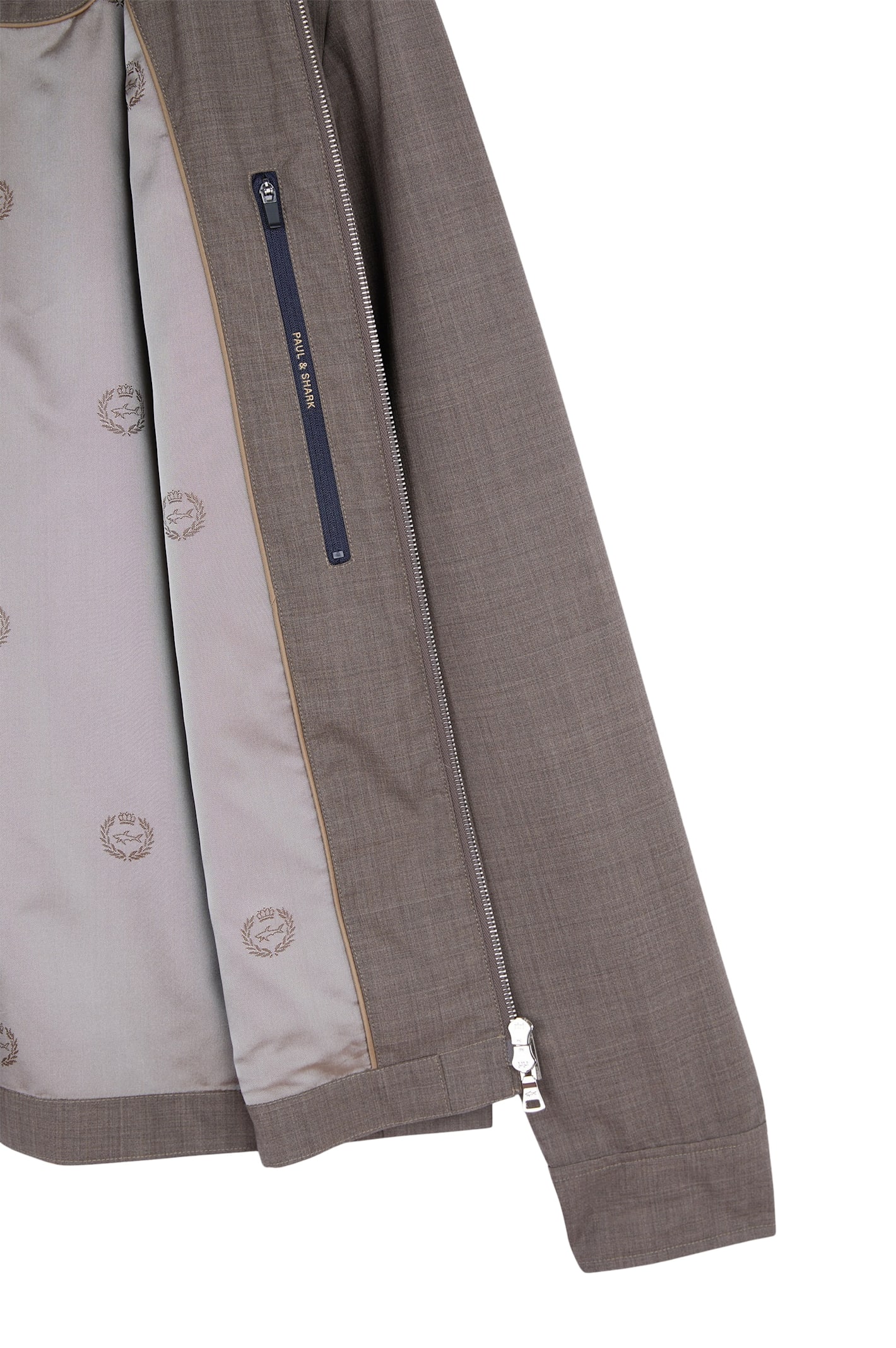 Paul&amp;shark Jacket Loropiana In Taupe Suede