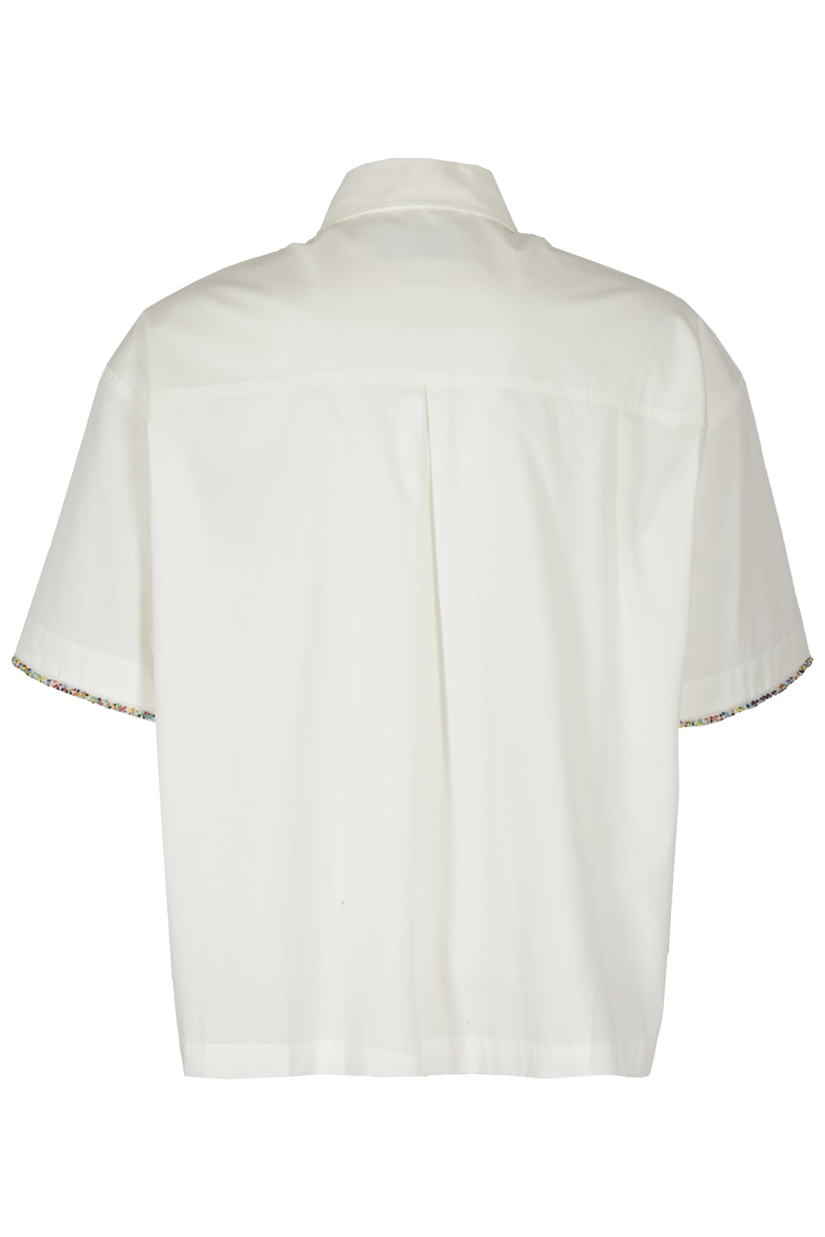 Shop Bonsai Button Crop Shirt In White