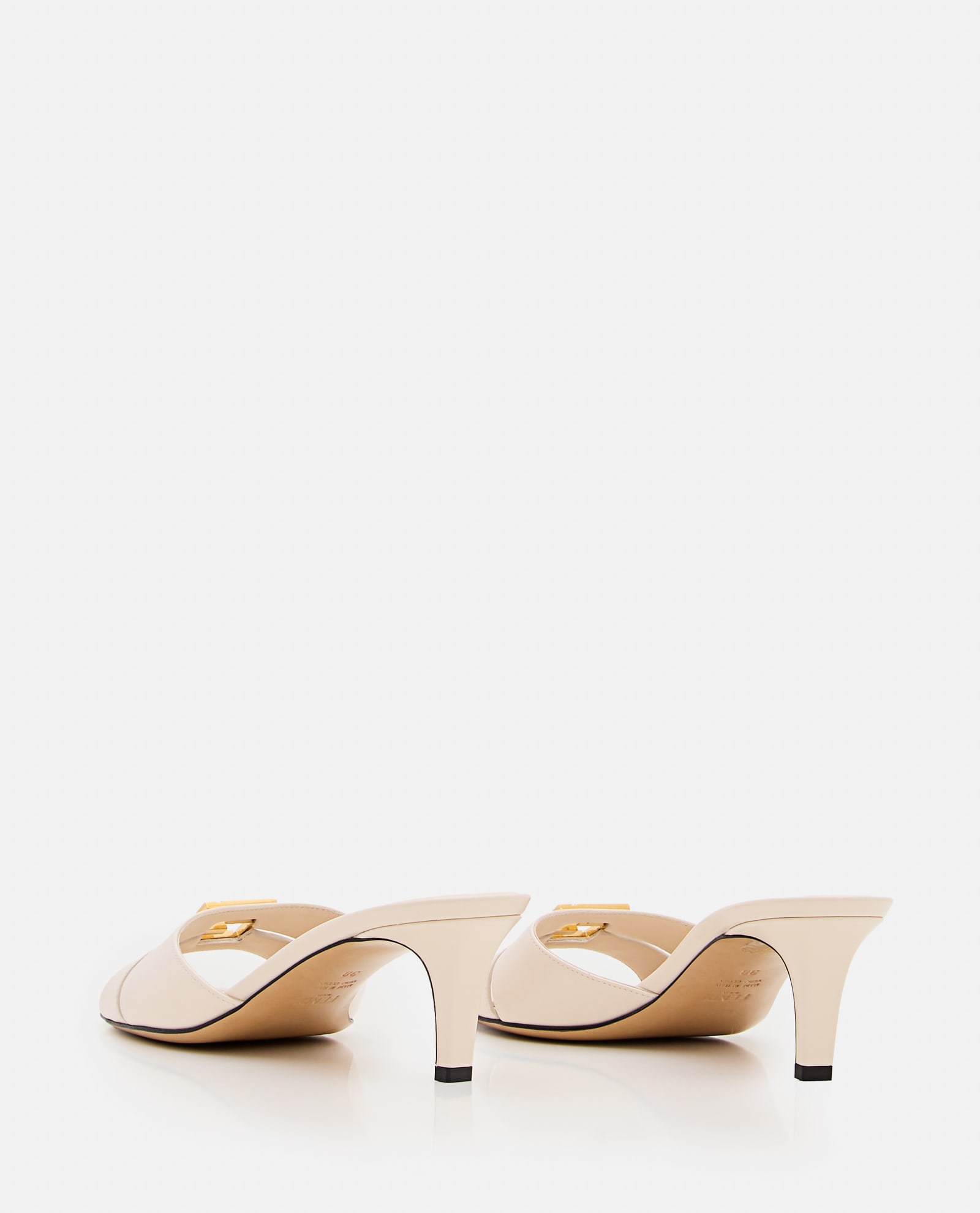 Shop Fendi Slide Patent Leather Heels In White