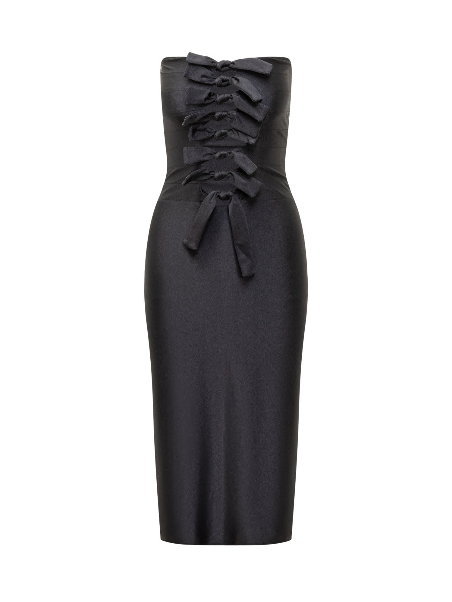 Shop Coperni Dress With Knots In Black