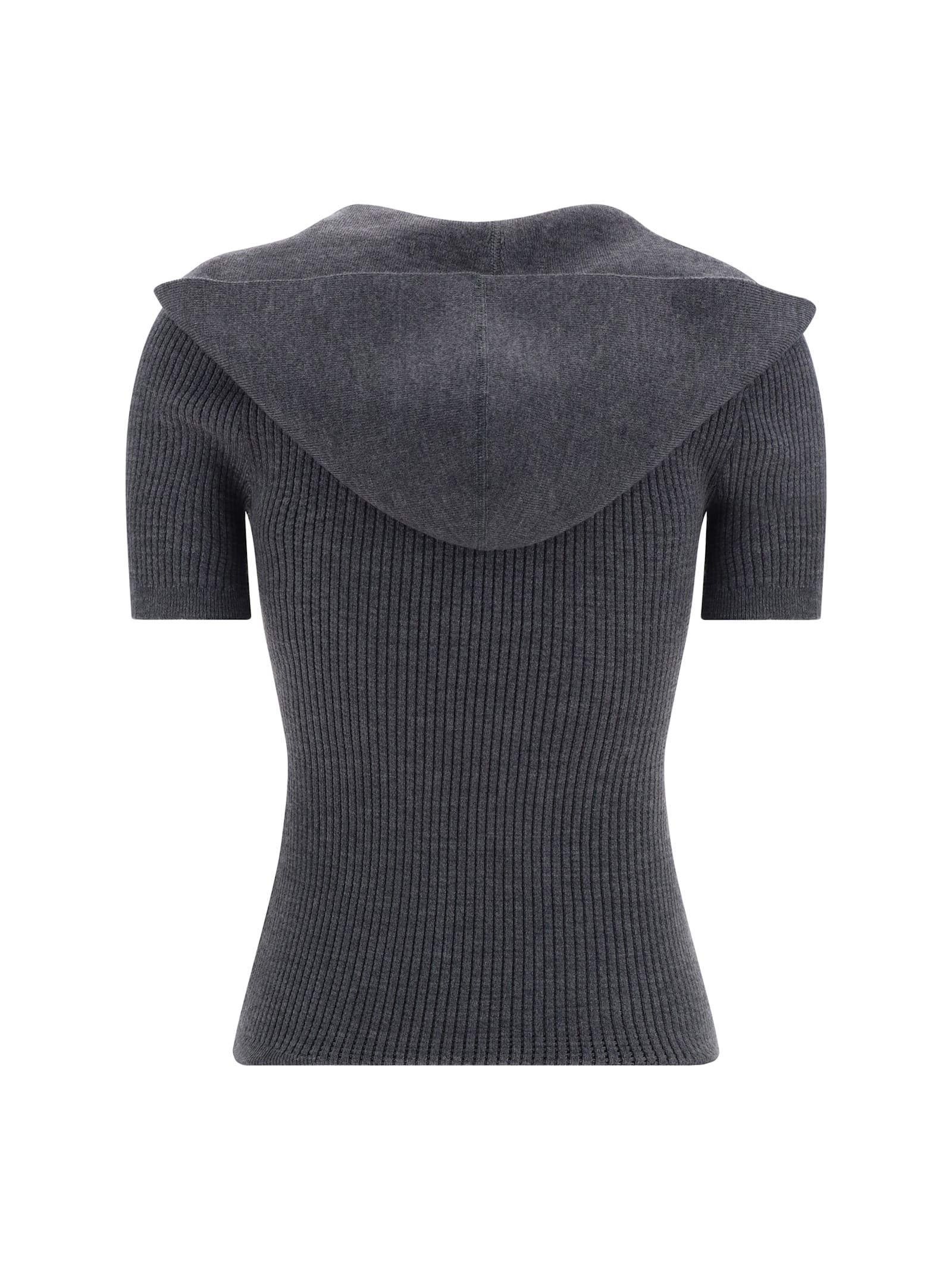 Shop Alaïa Top In Gris Chine