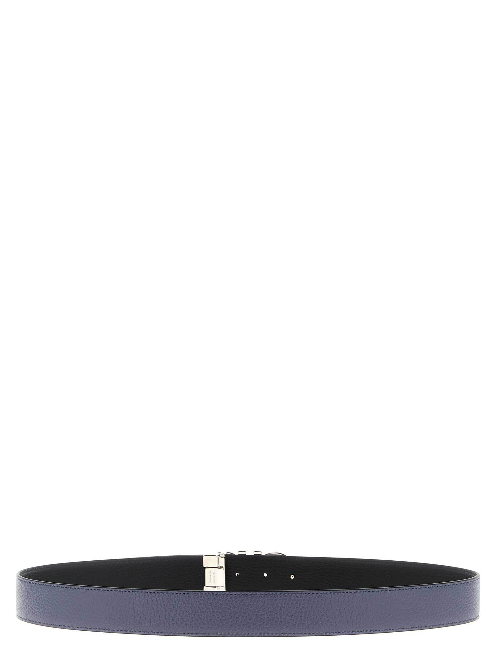 Ferragamo Multicolor Gancini Reversible Belt In Blue