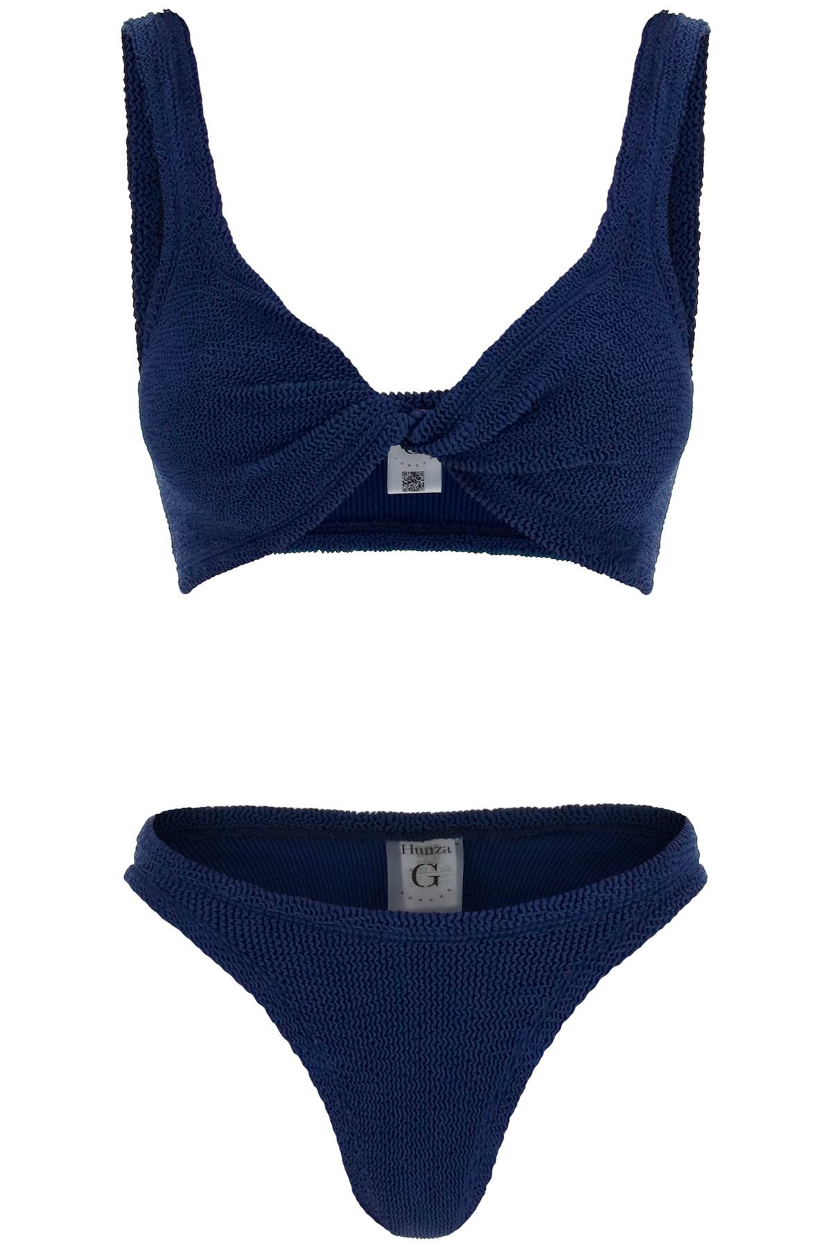 Shop Hunza G Juno Bikini Set In Navy (blue)