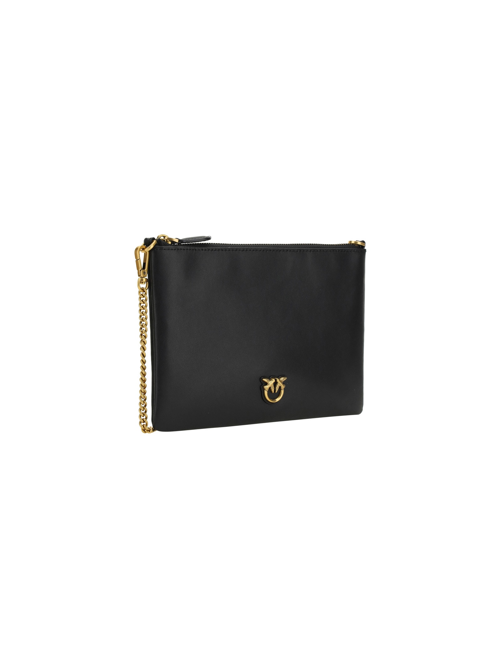 Shop Pinko Flat Shoulder Bag In Black