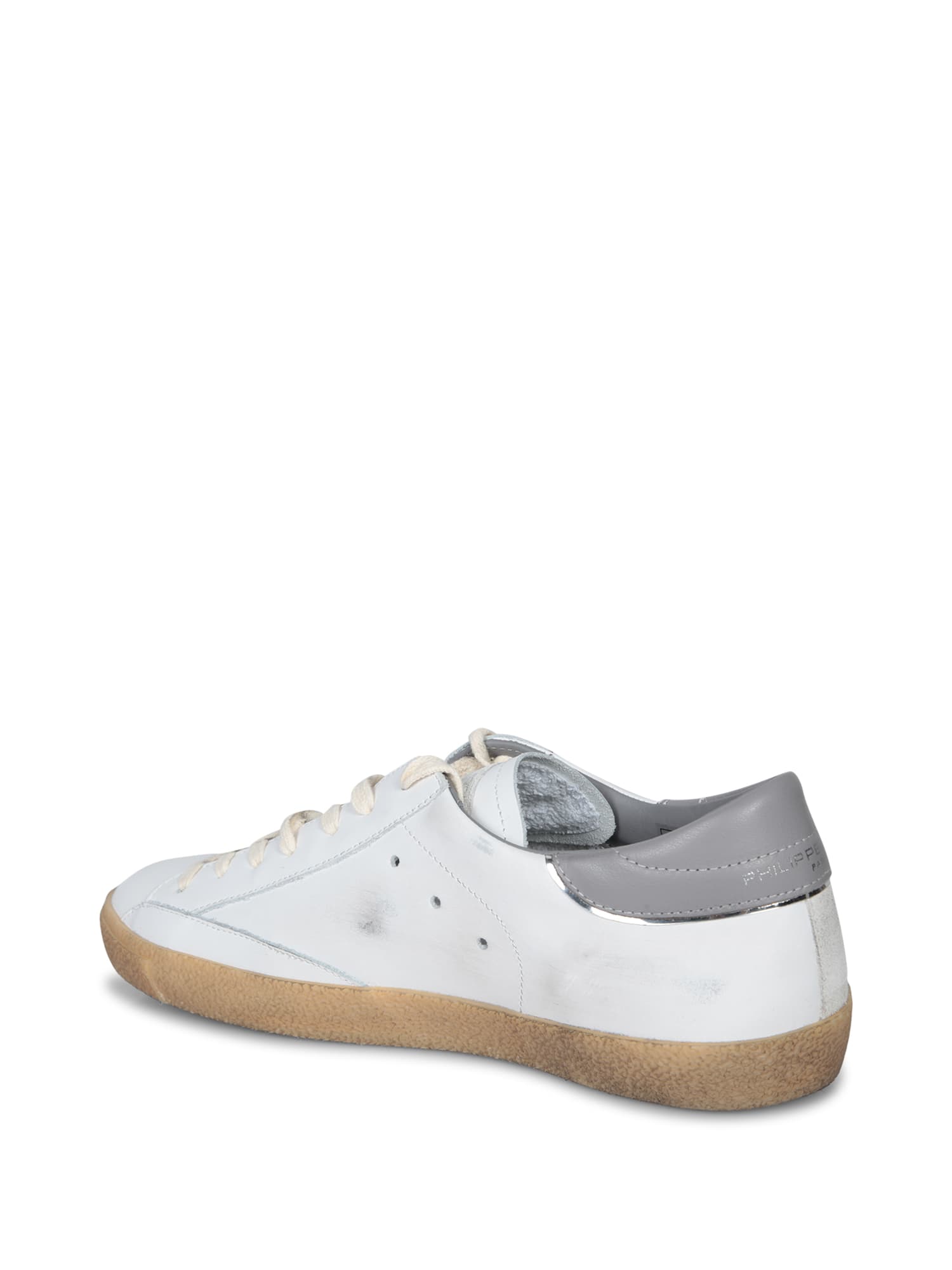 Philippe Model Prsx Low Sneakers In White And Grey