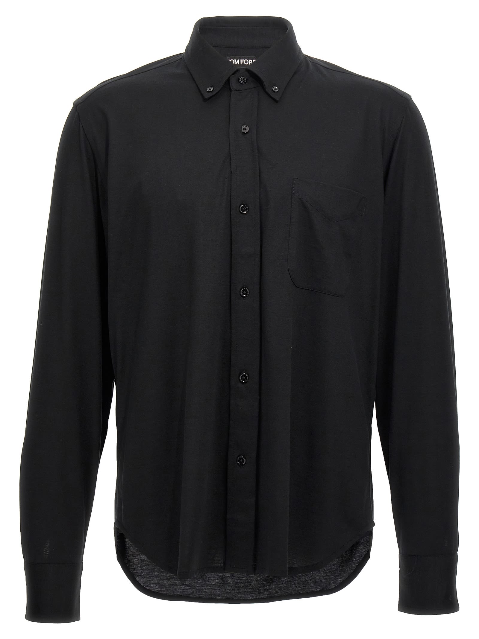 Shop Tom Ford Cotton Silk Shirt In Black