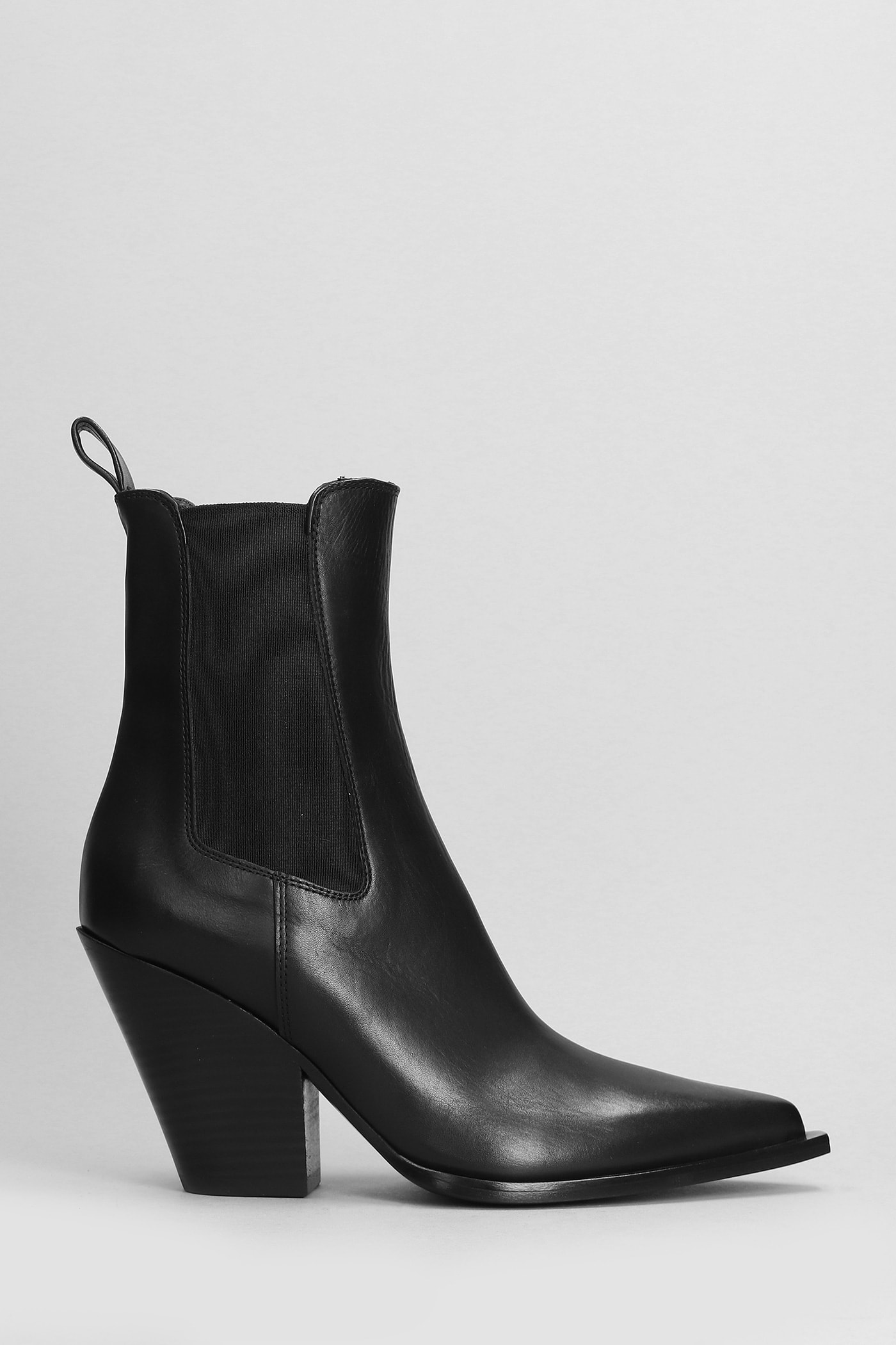 Shop Elena Iachi Texan Ankle Boots In Black Leather