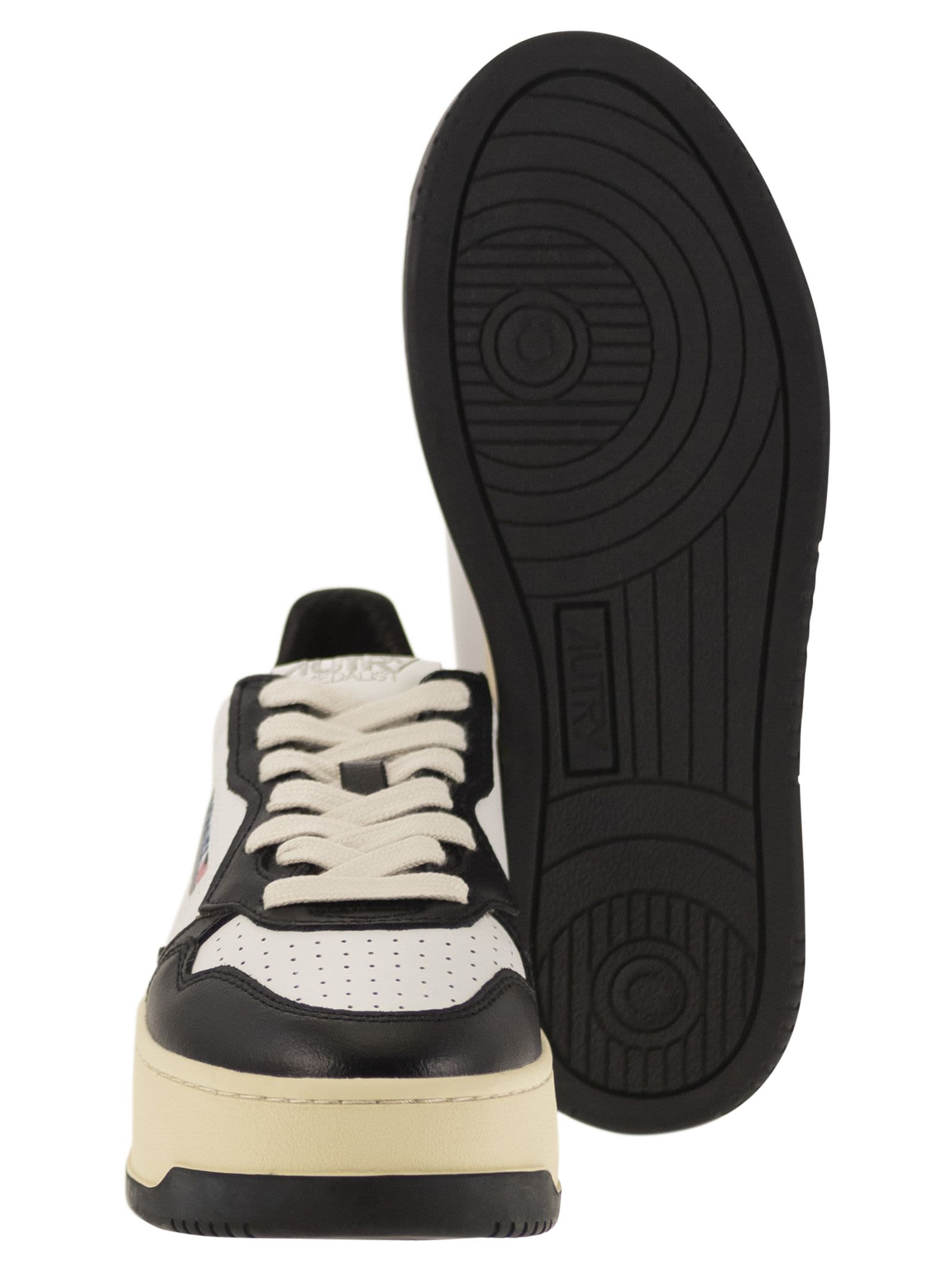 Shop Autry Medalist Platform - Leather Trainers In White/black