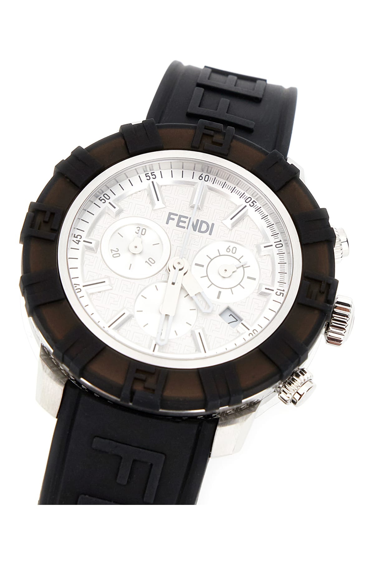 Shop Fendi Black Stainless Steel And Rubber Fendastic Watch In F0qz1