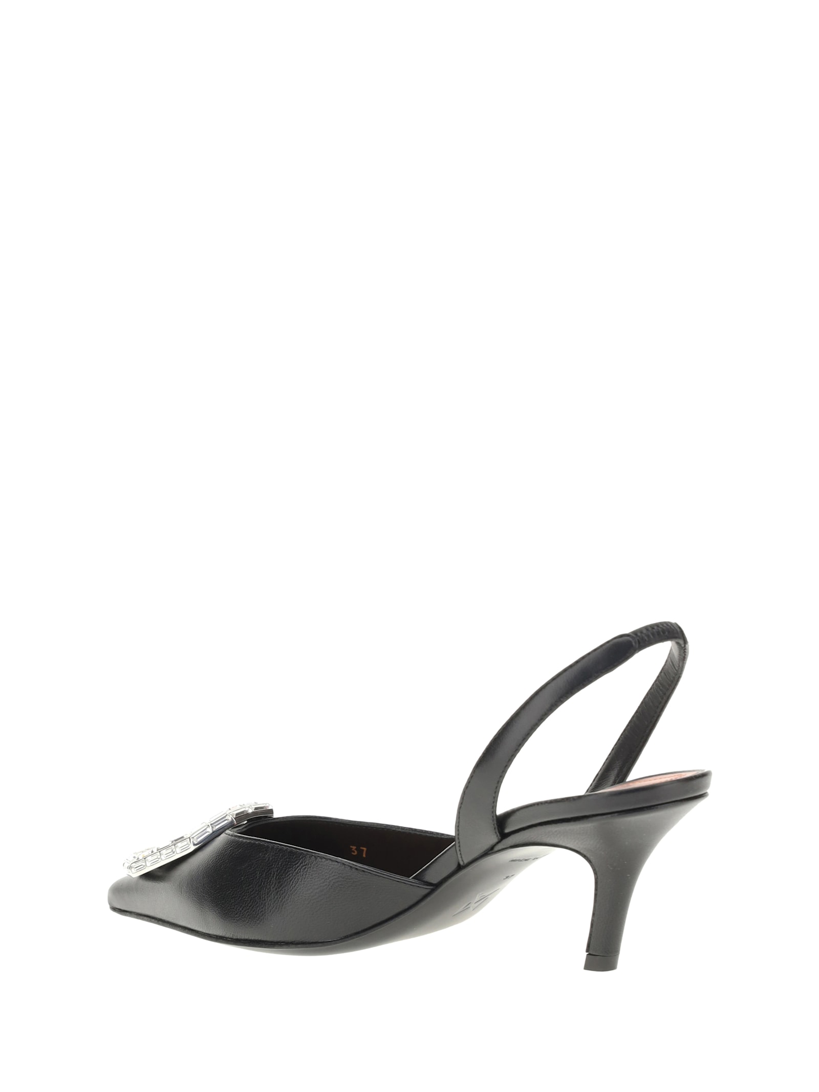 Amina Muaddi Women Leather Slingback Pumps