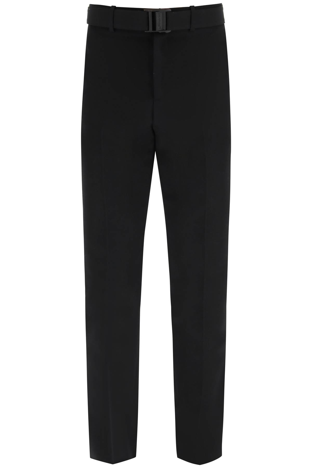 Off-White Dry Wool Trousers With Matching Belt