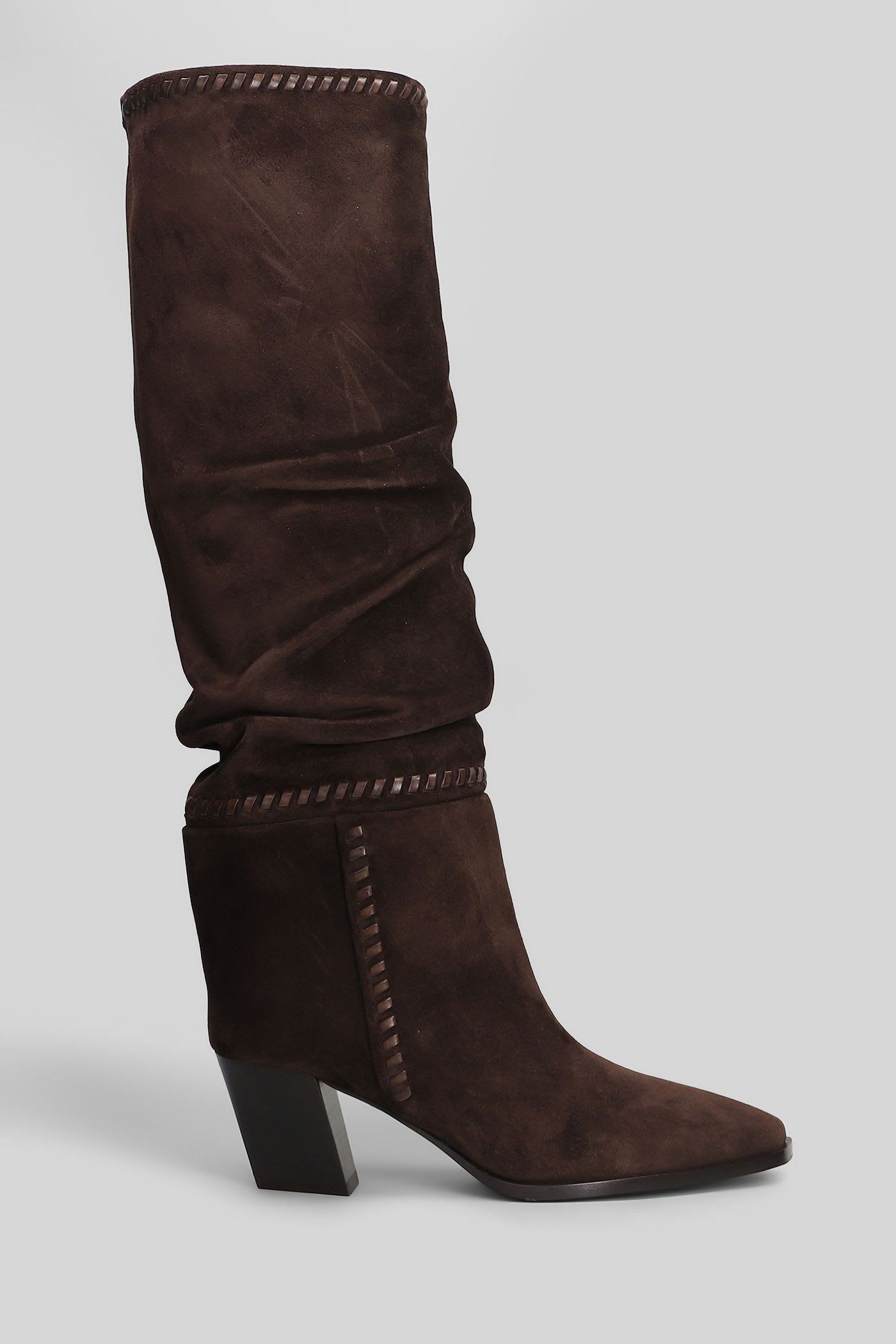 Jimmy Choo Hart 60 Suede Knee-high Boots In Brown