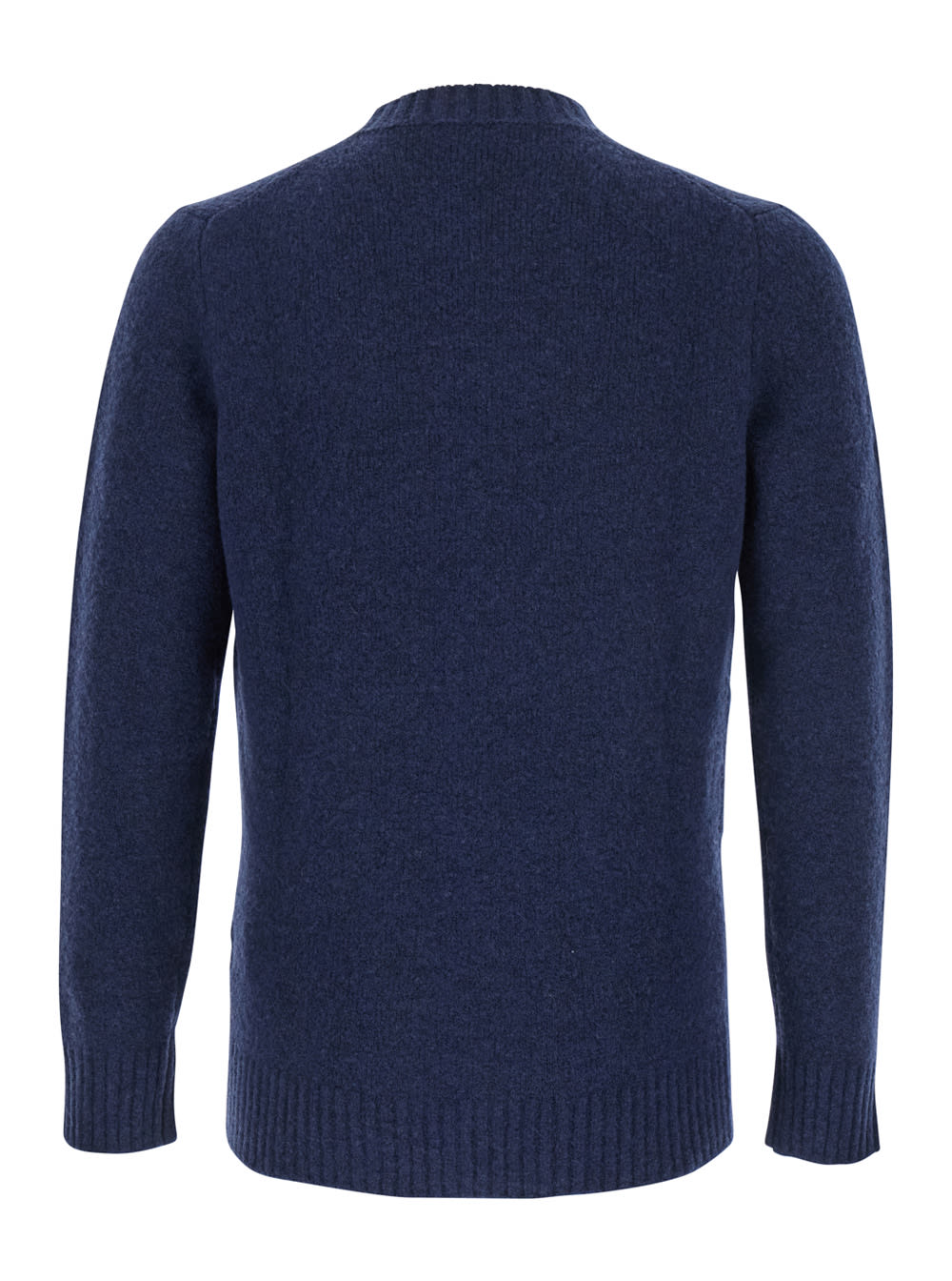 Kangra Cashmere Blue Crewneck Sweater In Wool Man In Blue