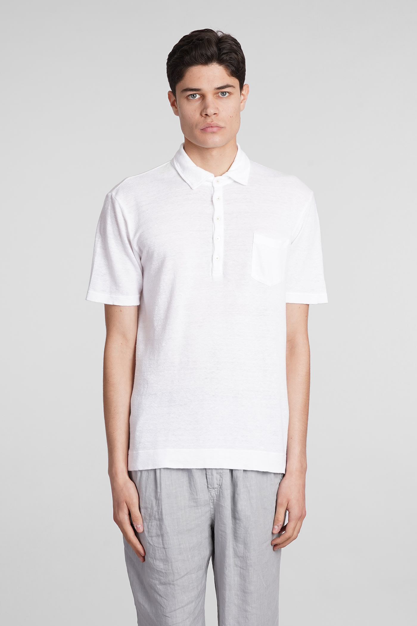 Wembley Polo In White Linen