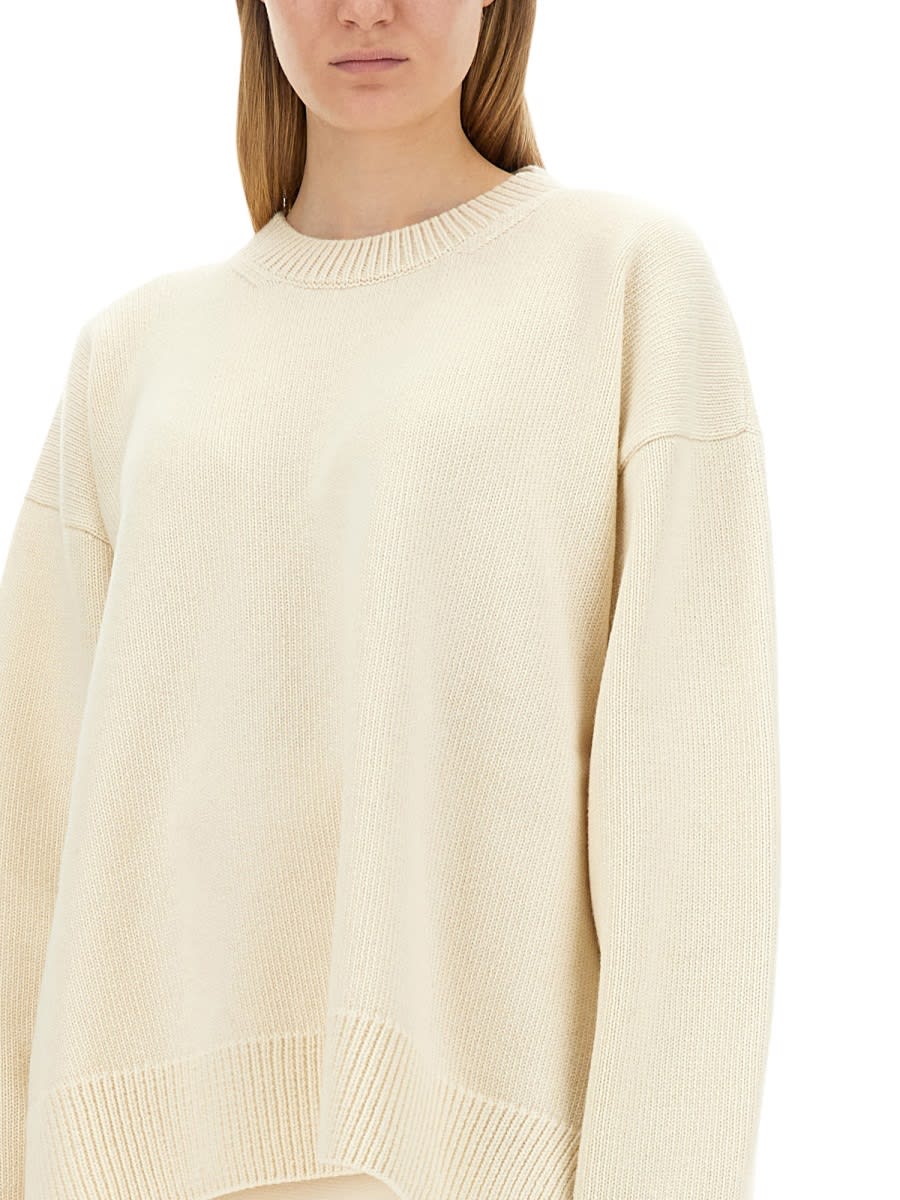 Shop Jil Sander Wool Sweater In Ivory