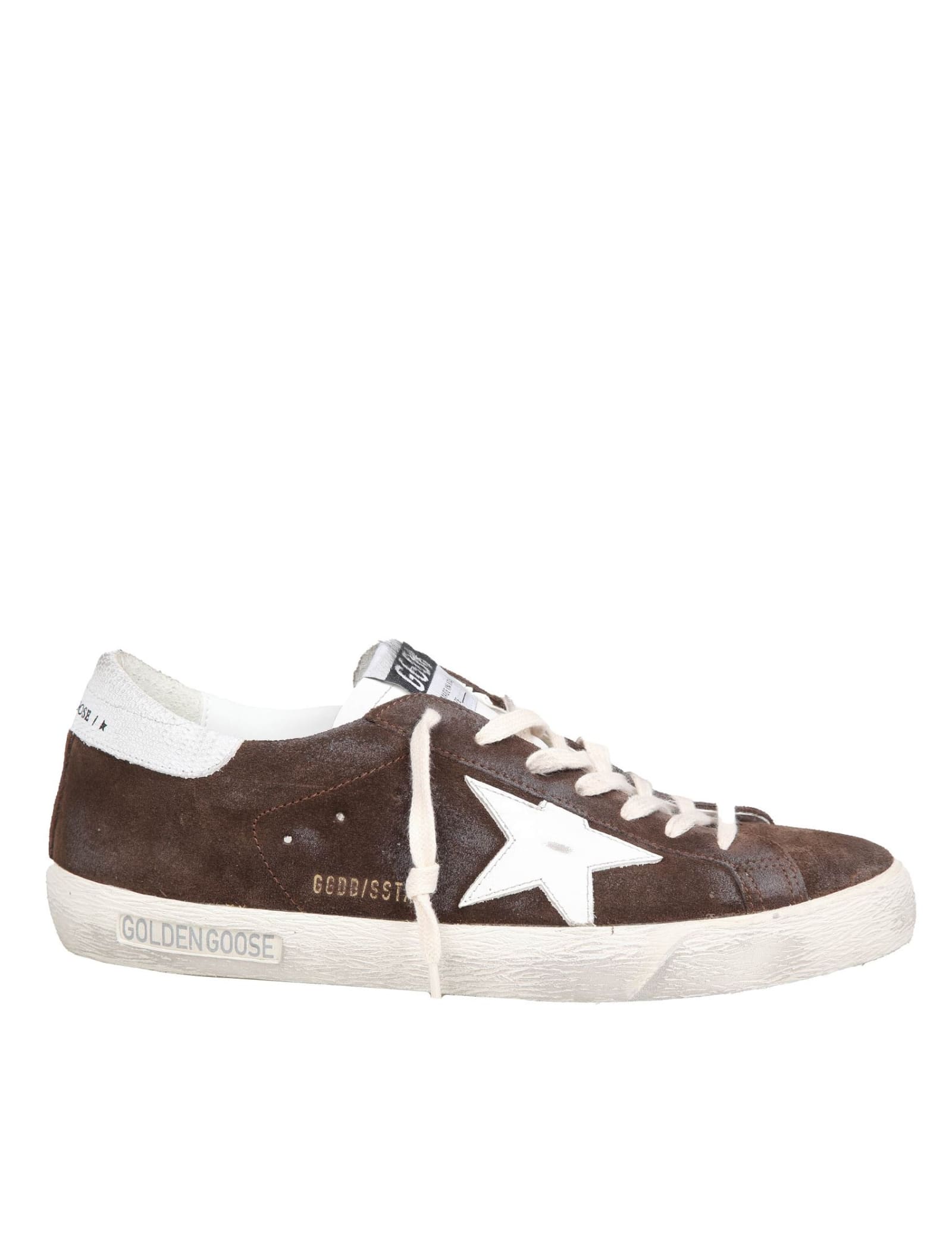 Shop Golden Goose Super Star In Brown Suede