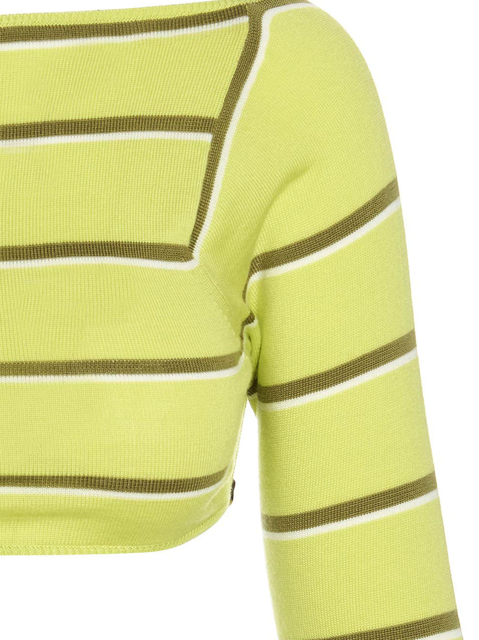 Shop Emilio Pucci Cut-out Cropped Sweater In Green