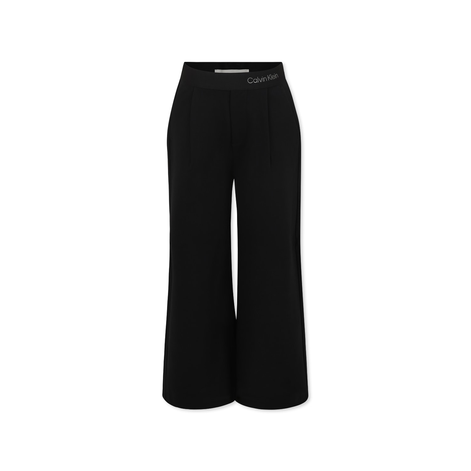 Shop Calvin Klein Black Trousers For Girl With Logo