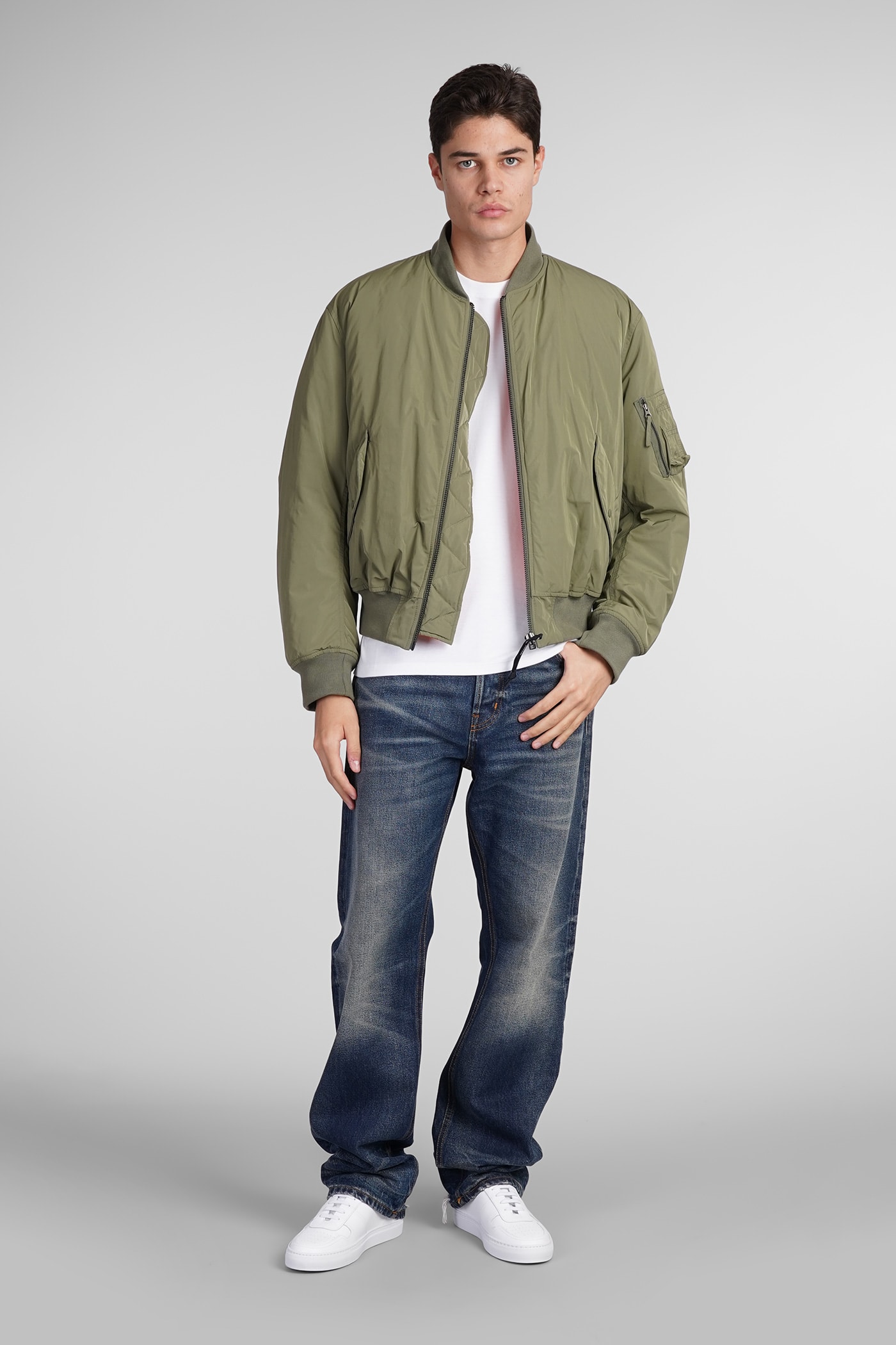 Shop Aspesi Gunner Ii Bomber In Green Polyester