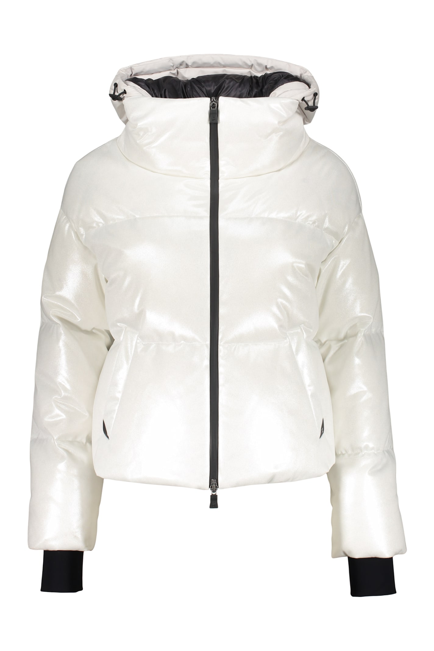 Herno Down Jacket With Zip Closure And Adjustable Hood In Gray