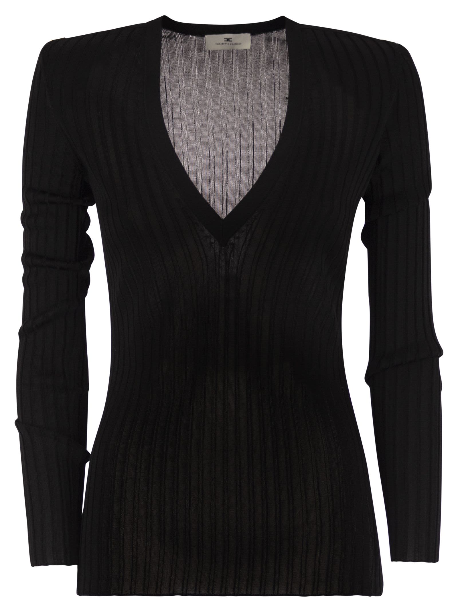 Viscose Knit Shirt With Logo Details