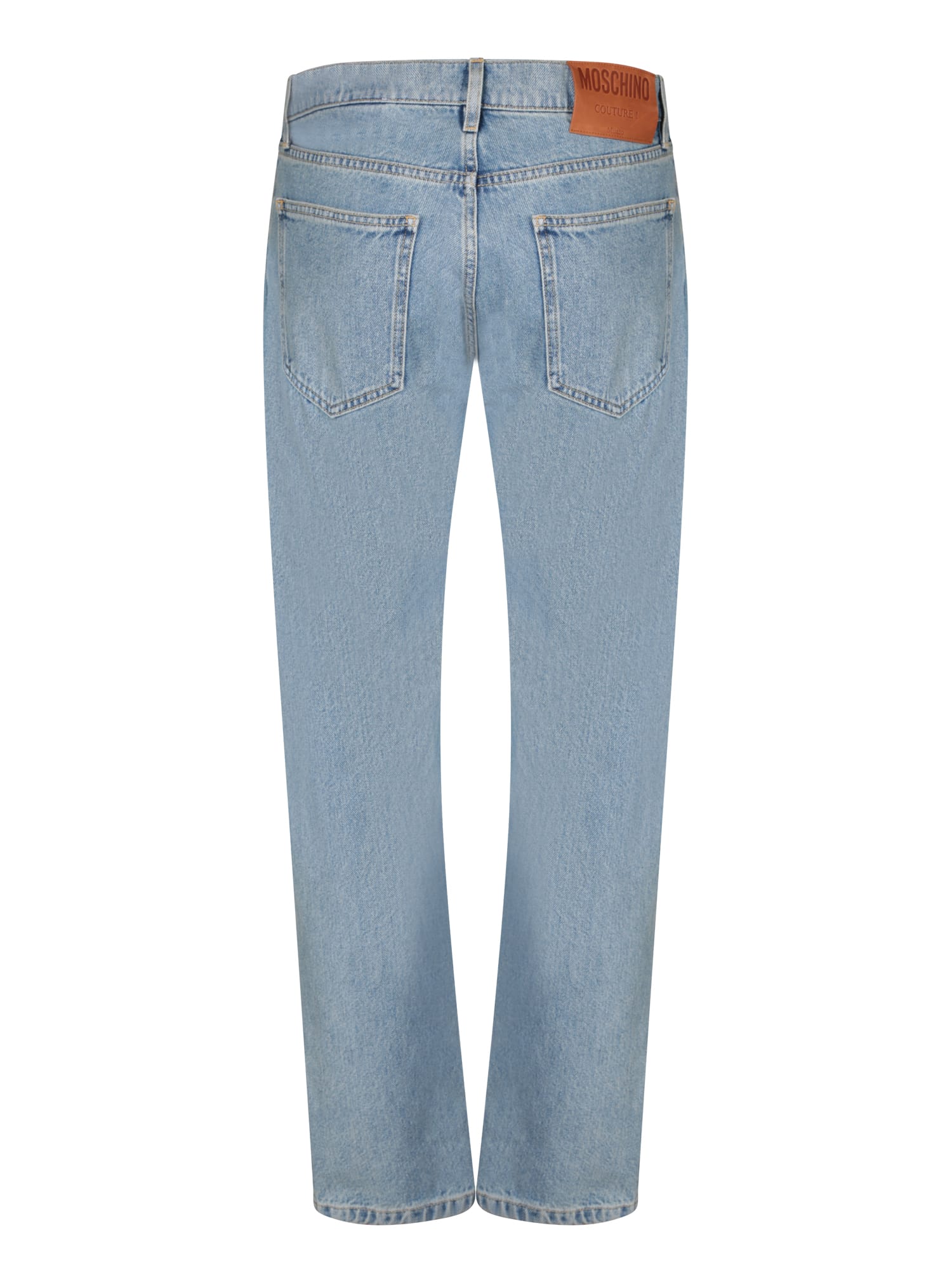 Shop Moschino Regular Fit Blue Jeans By