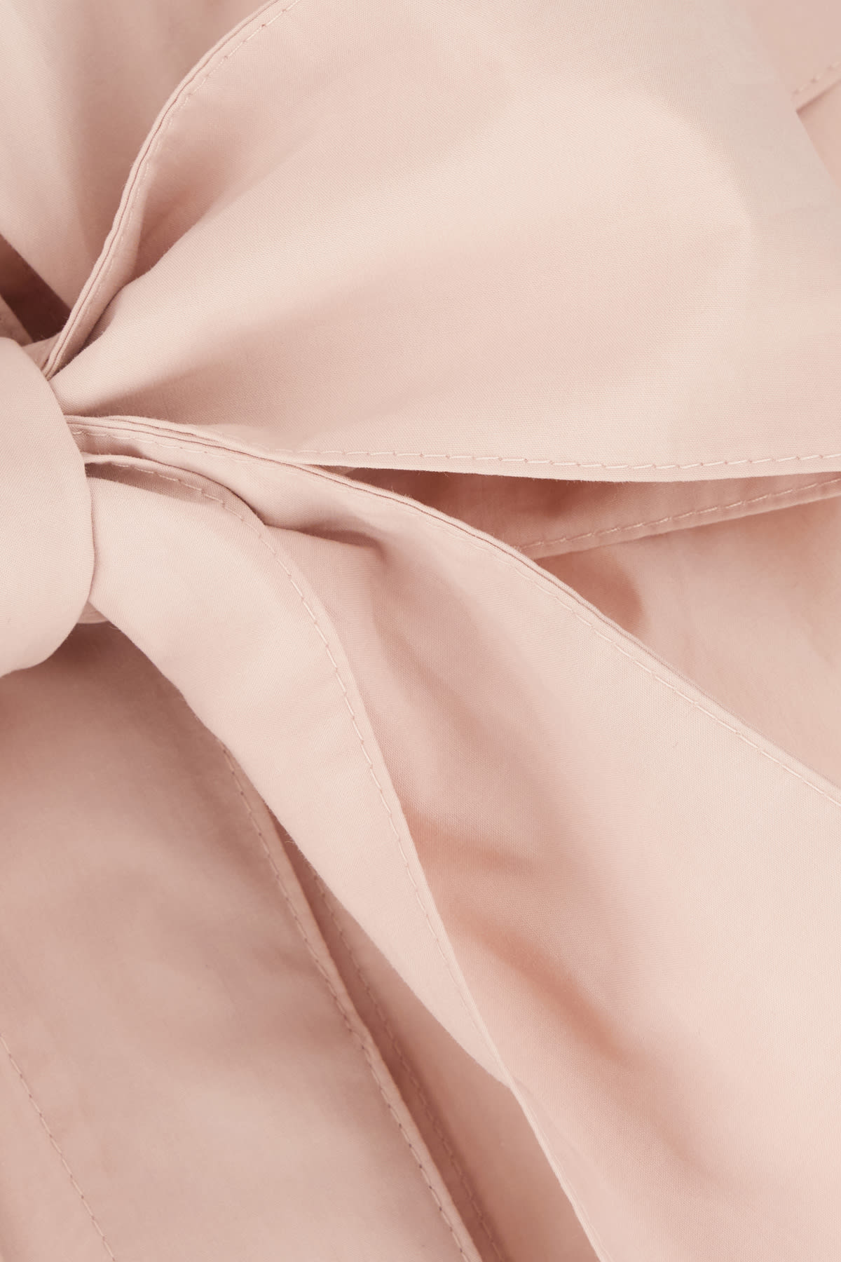 Weekend Max Mara Poplin Blouse With Belted Waist And Stand Collar In Pink