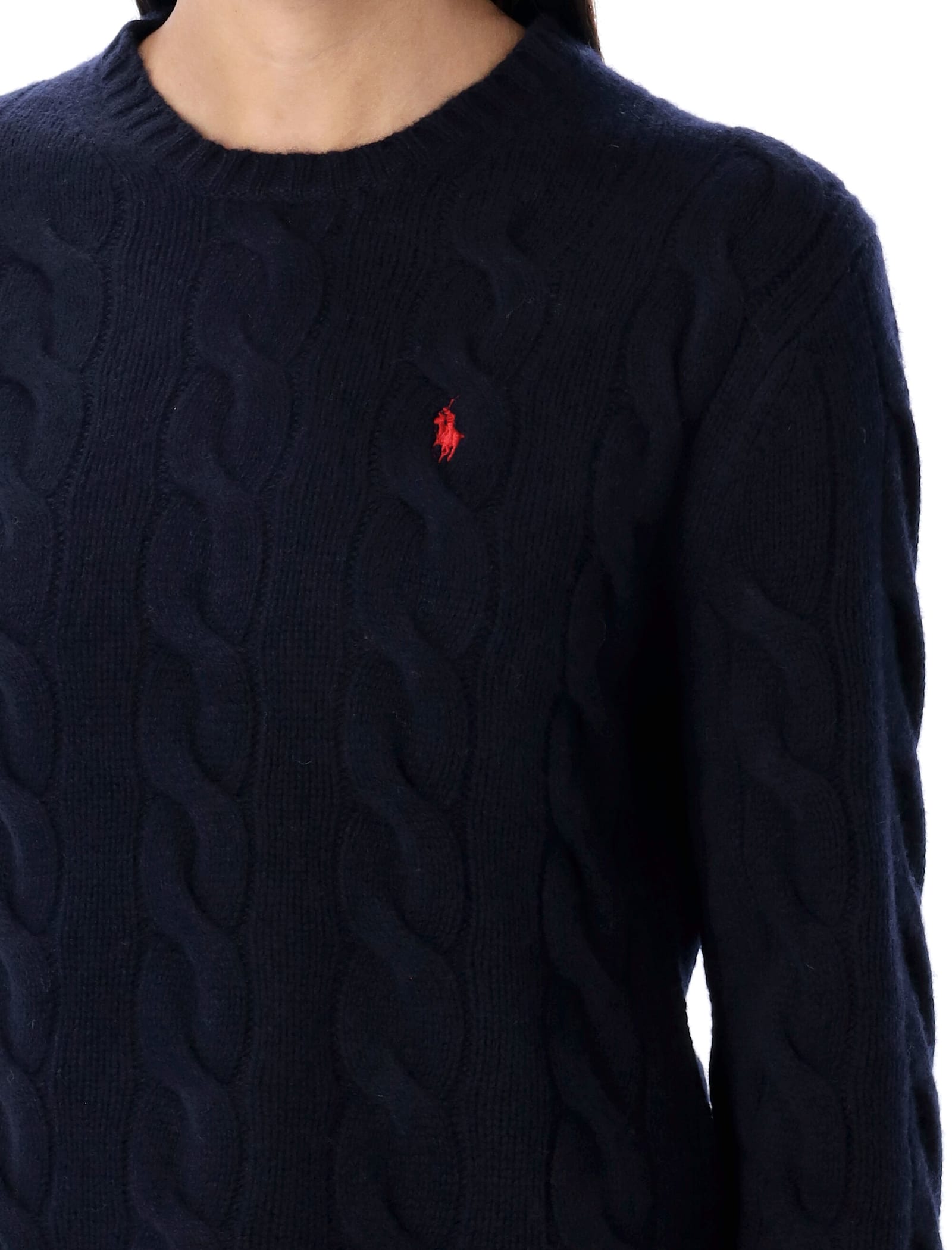 Shop Polo Ralph Lauren Classic Fit Cable Jumper In Hunter Navy