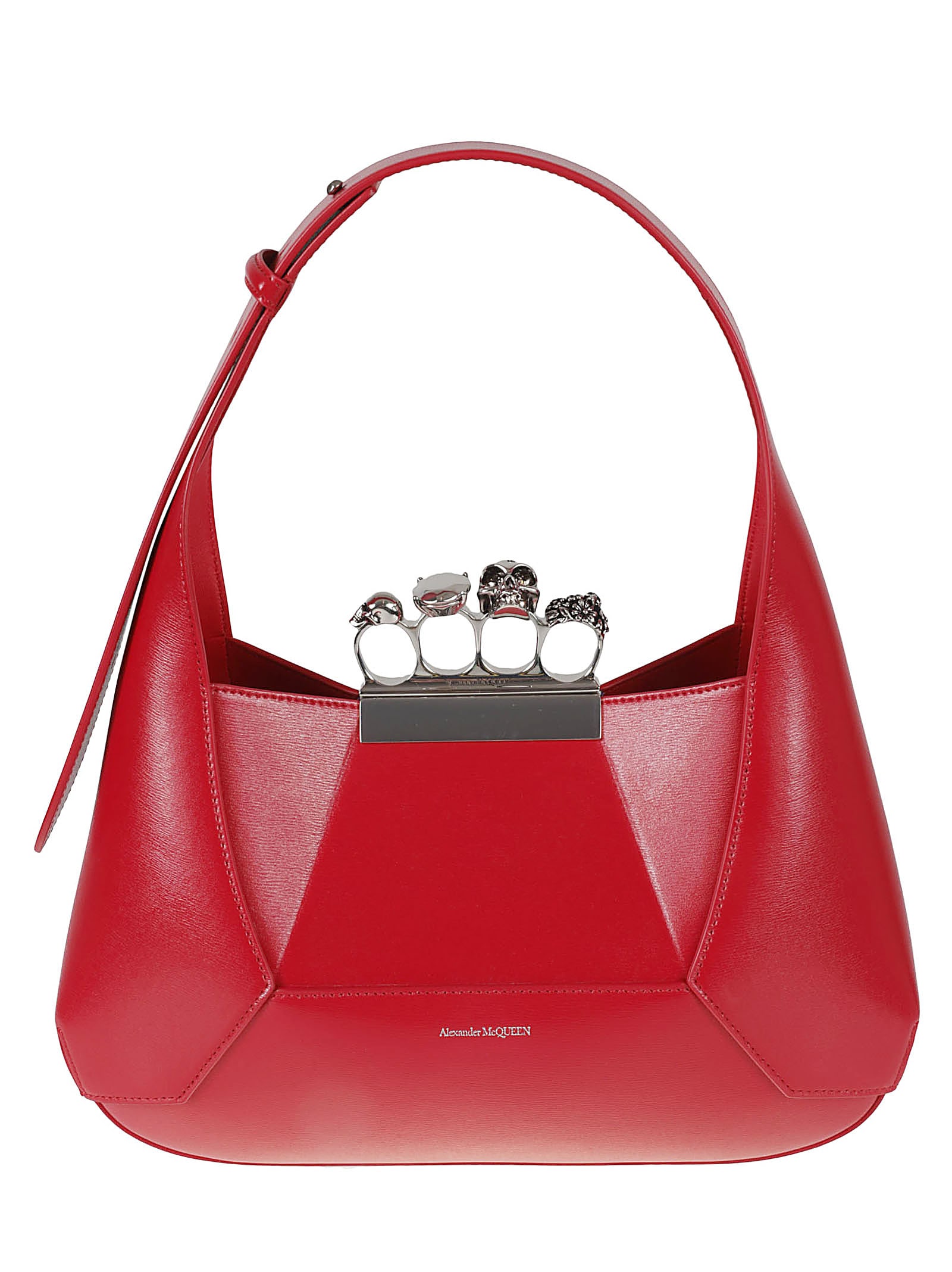 Alexander Mcqueen The Jeweled Hobo Bag In Welsh Red