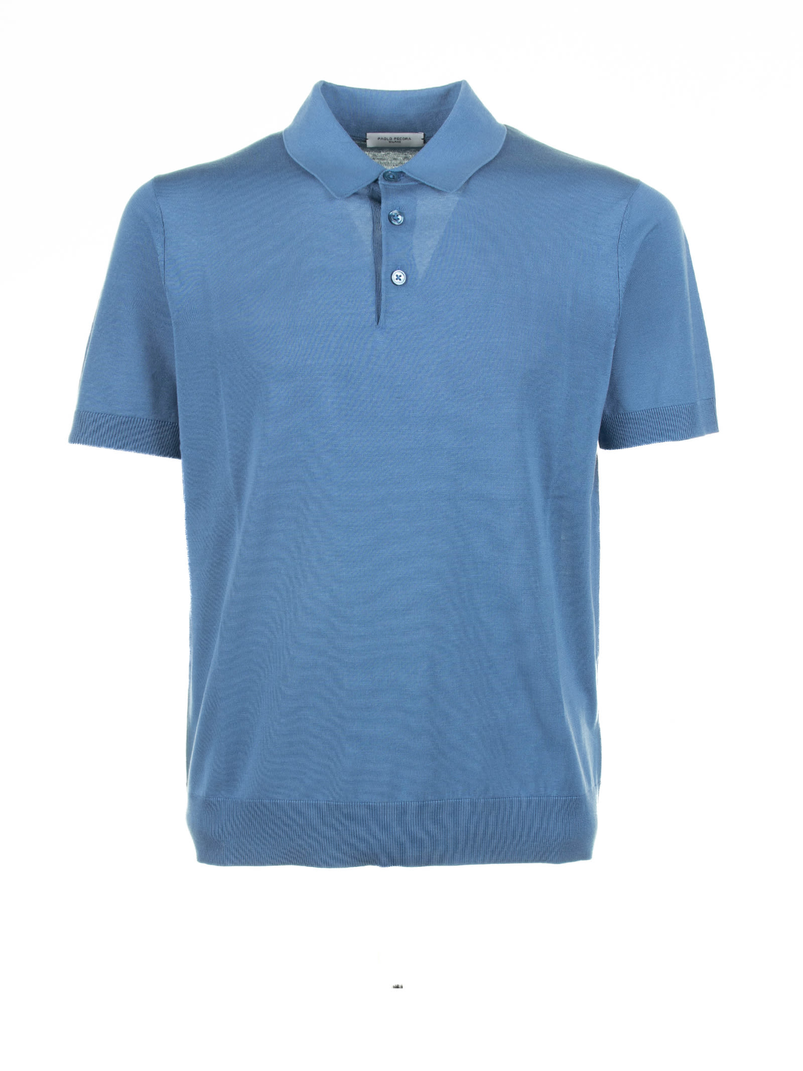 Light Blue Polo Shirt With Short Sleeves