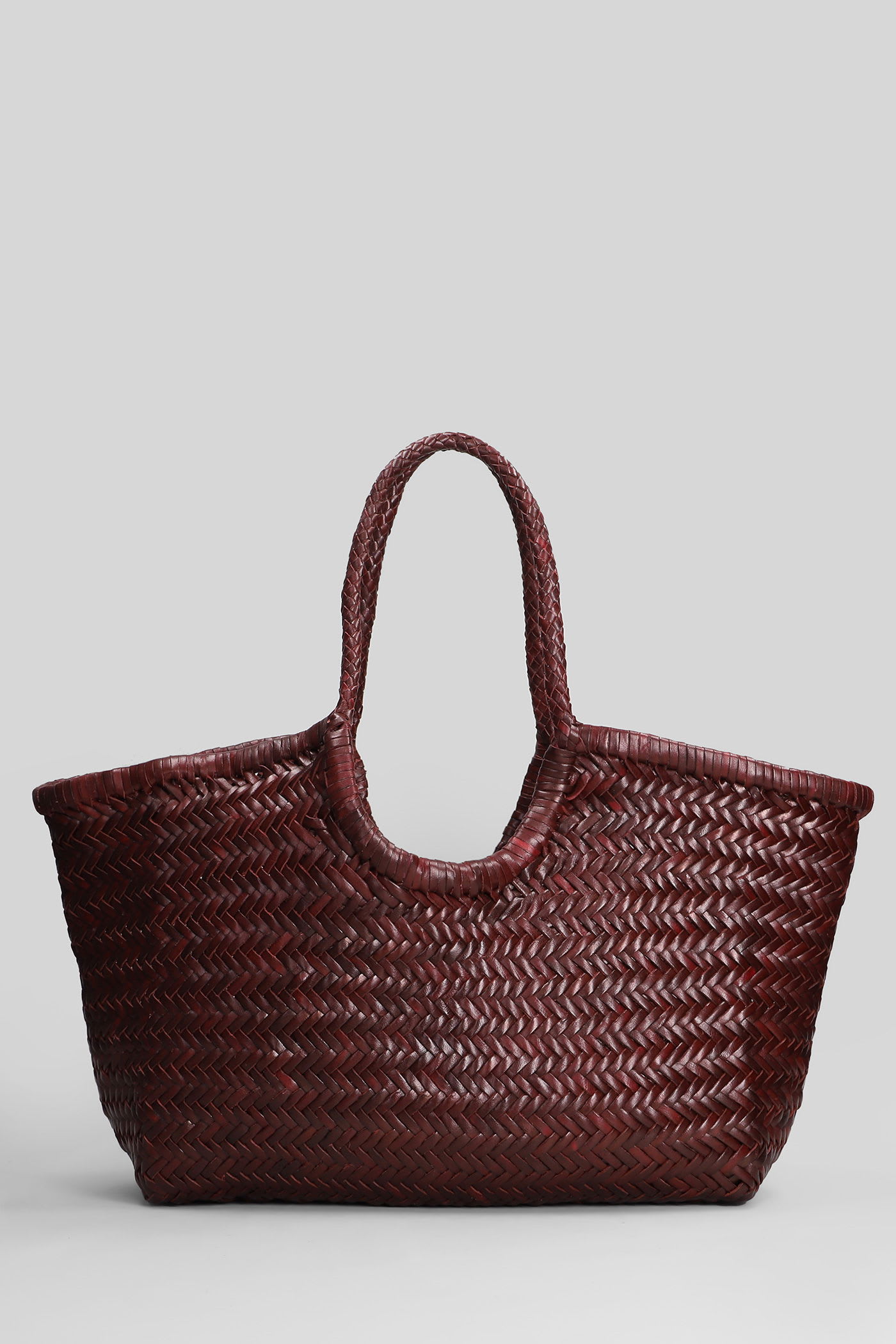 Dragon Diffusion Nantucket Basket Big Tote In Bordeaux Leather In Burgundy