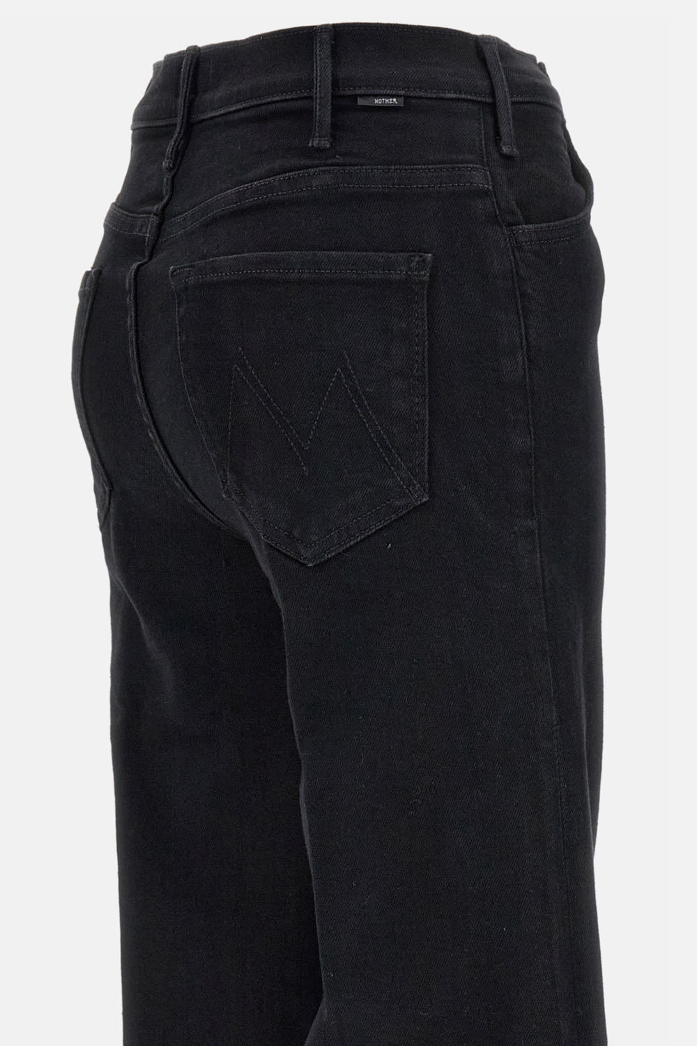 Mother The Hustler Roller Sneak Jeans In Black