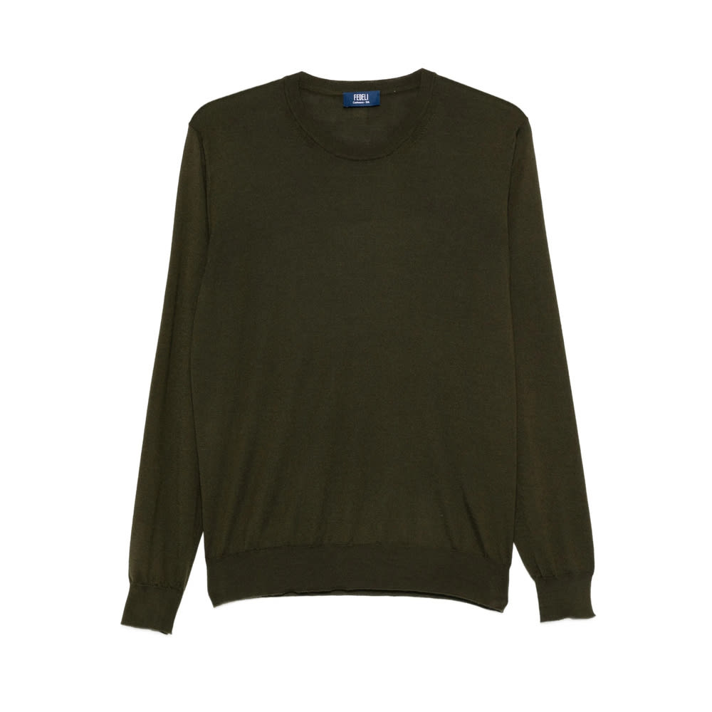 Fedeli Round-neck Cashmere Sweater In Green