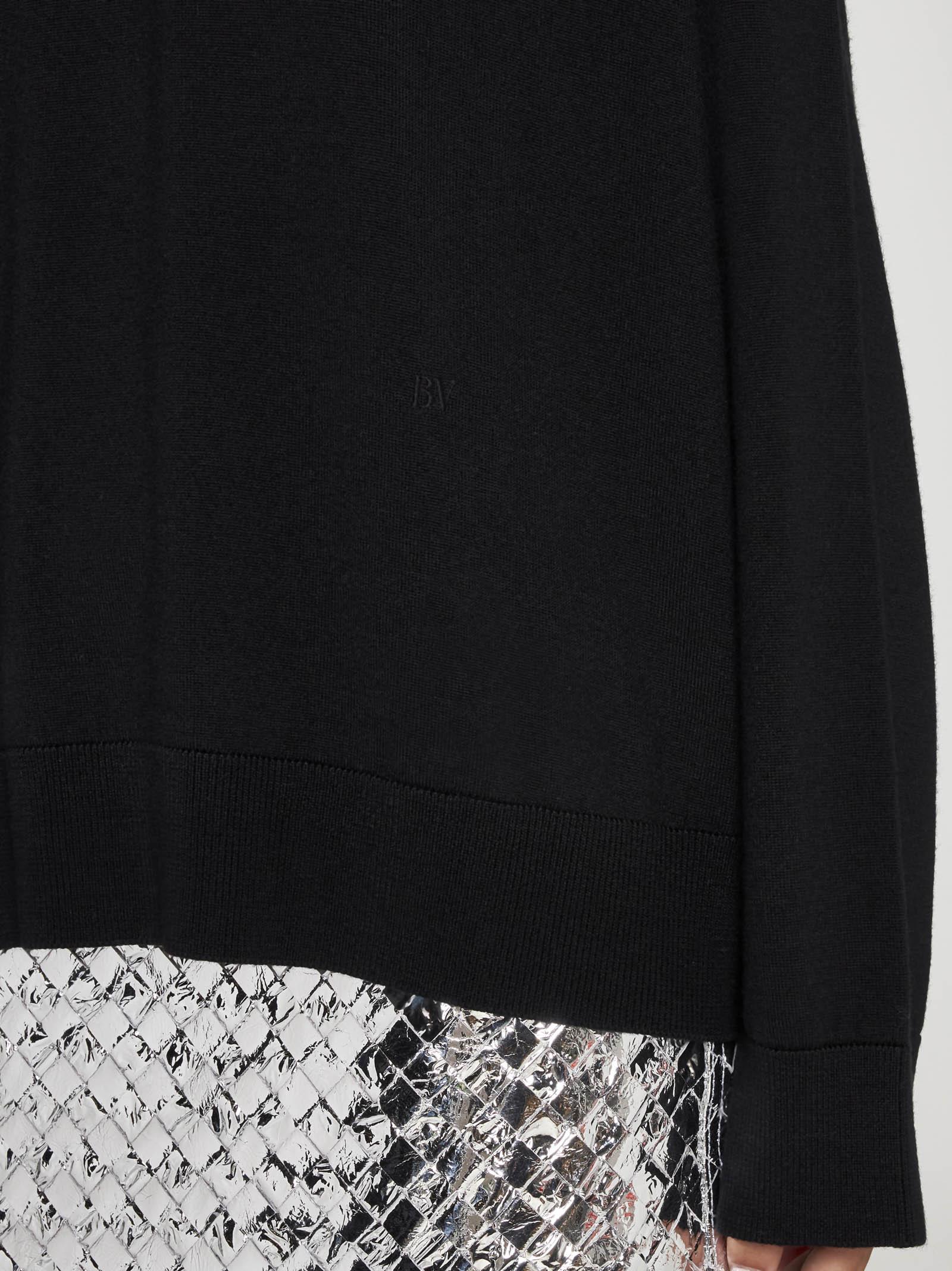 Bottega Veneta High Neck Knitted Jumper In Black